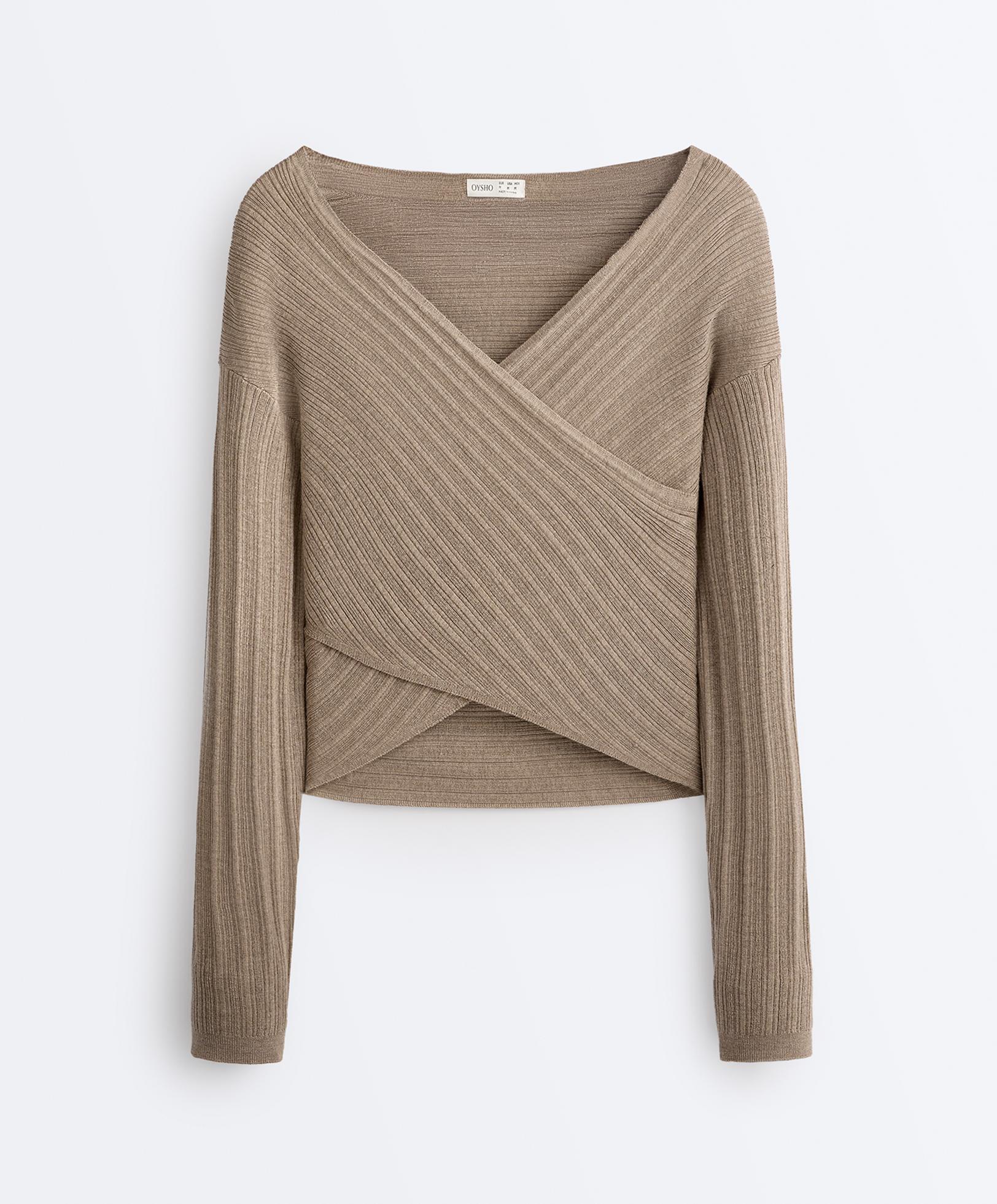Fine knit rib jumper — DARK TAUPE