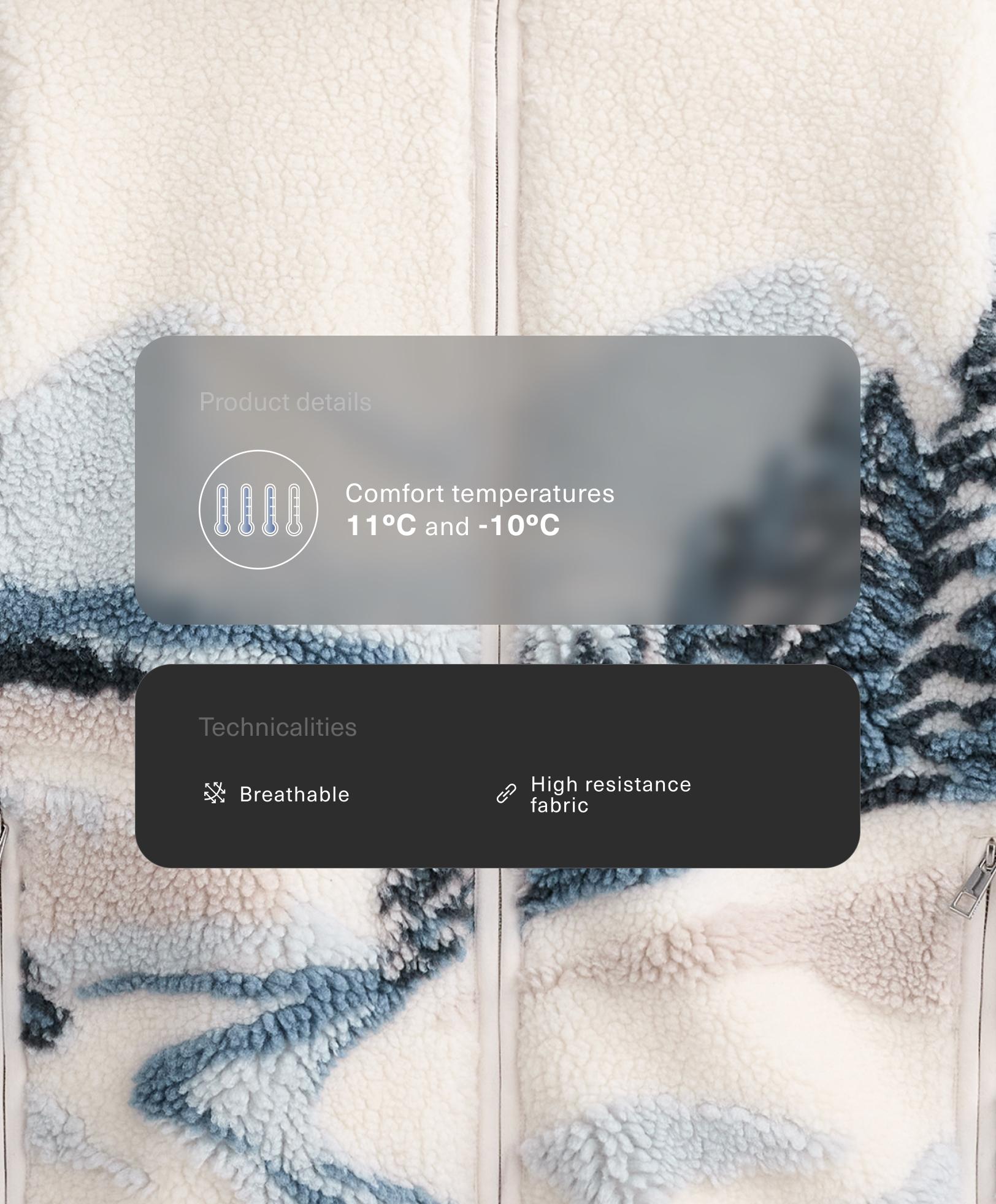 Faux-shearling jacket with mountain print - Sale Faux-shearling jacket with mountain print - Sale