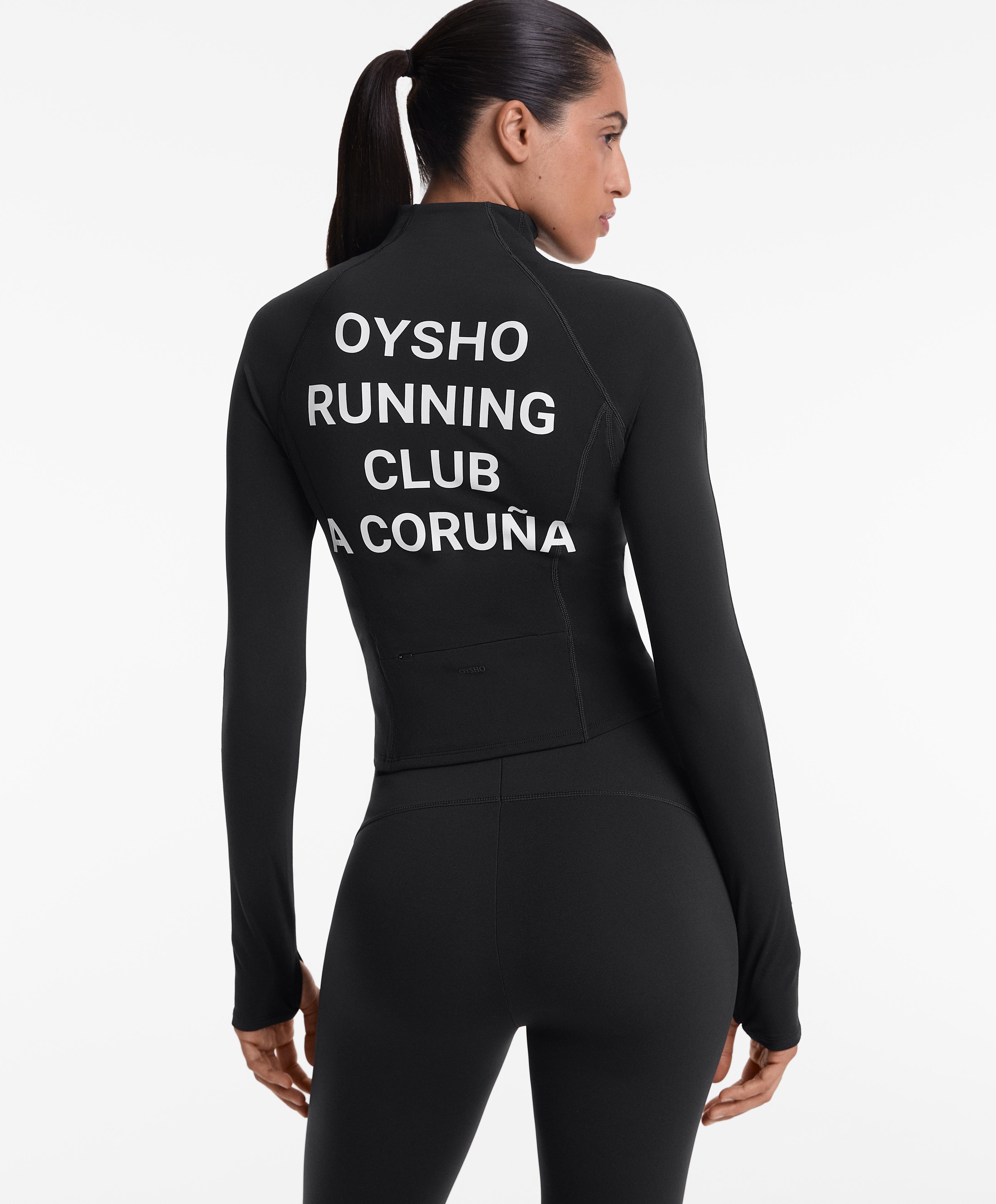 Oysho Running Club A Coruña light warm technical jacket with seams Oysho Running Club A Coruña light warm technical jacket with seams