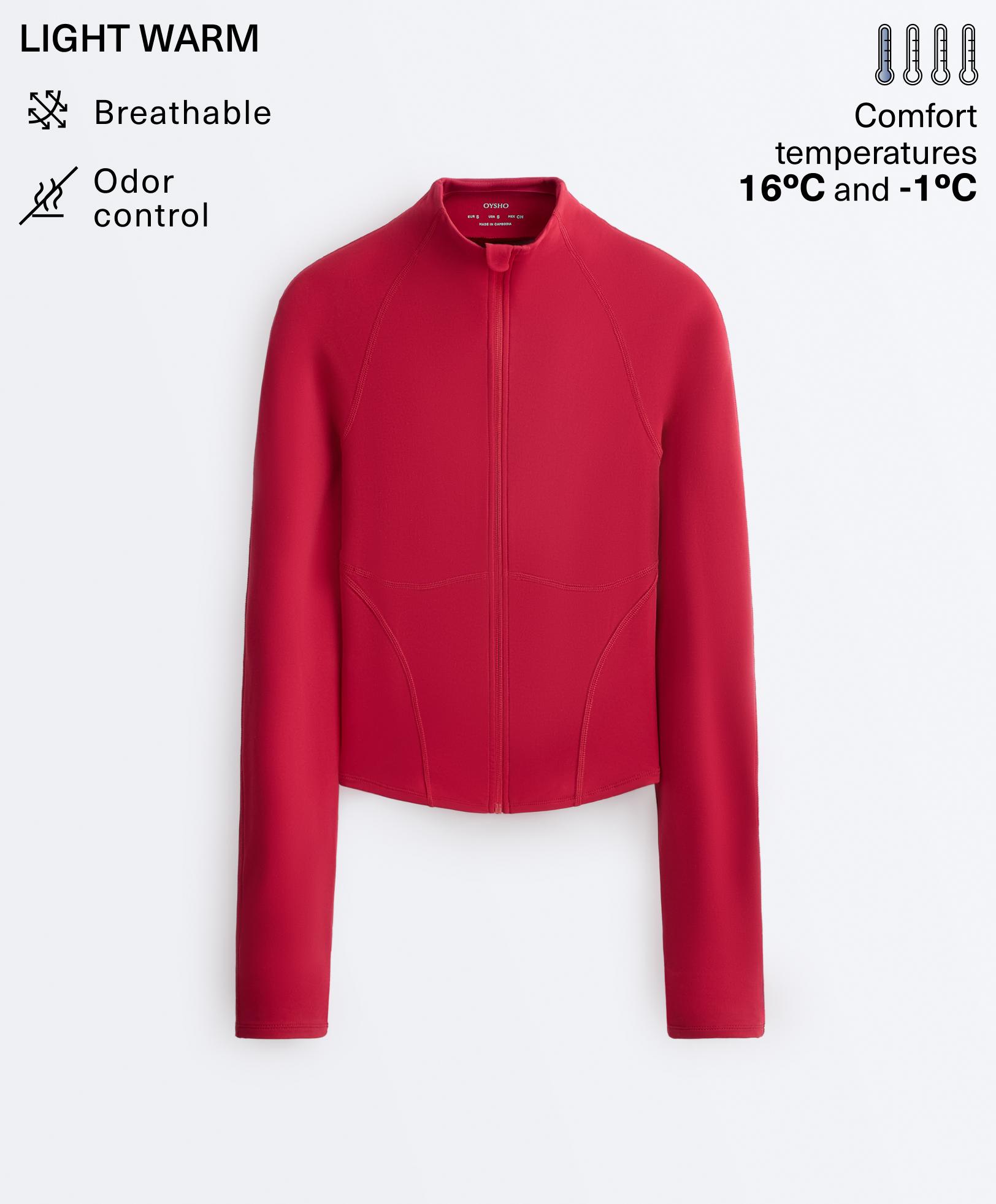 Light warm technical jacket with seams — RED