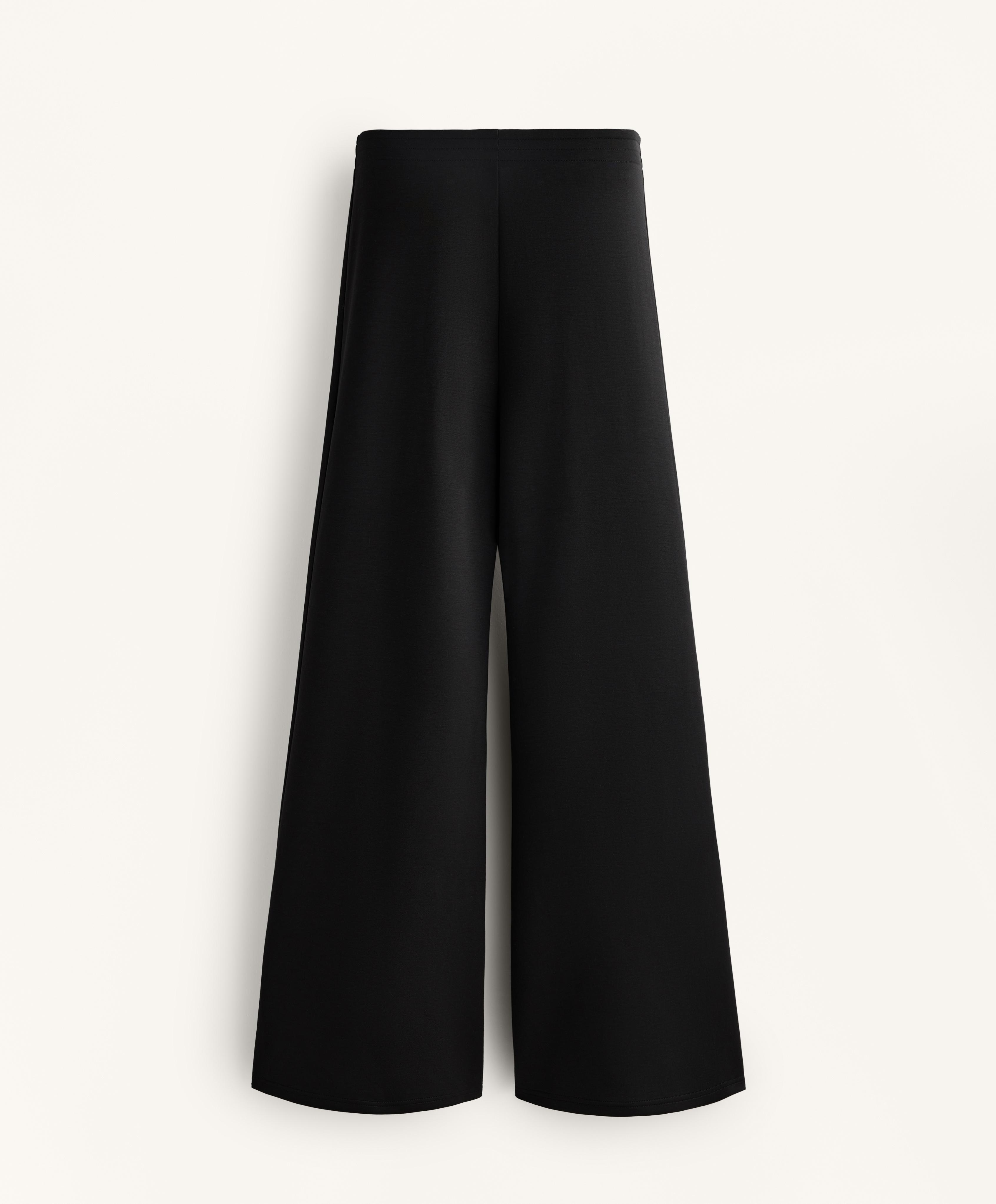 Flare trousers with soft-touch modal — BLACK