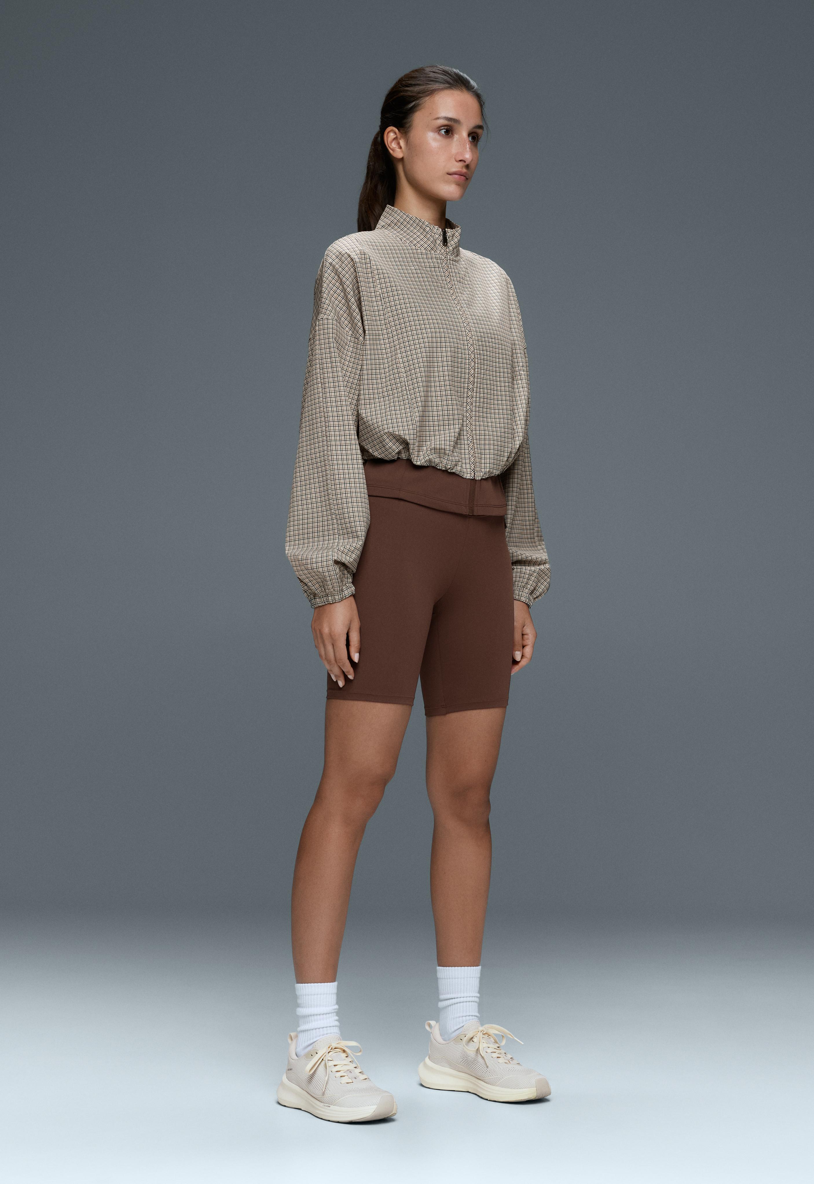 Check print double-layer technical jacket