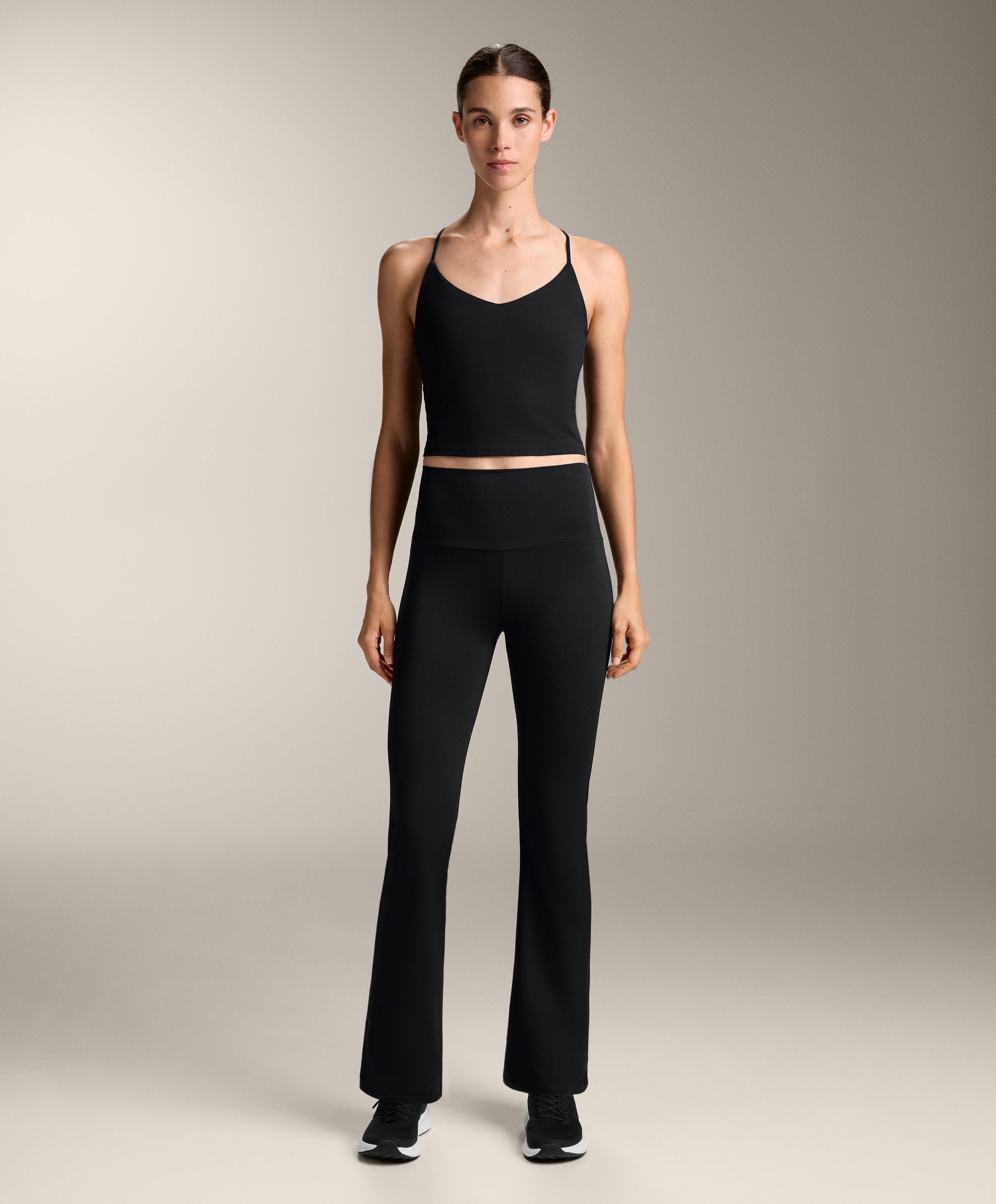 Super high rise Comfortlux flare trousers — BLACK