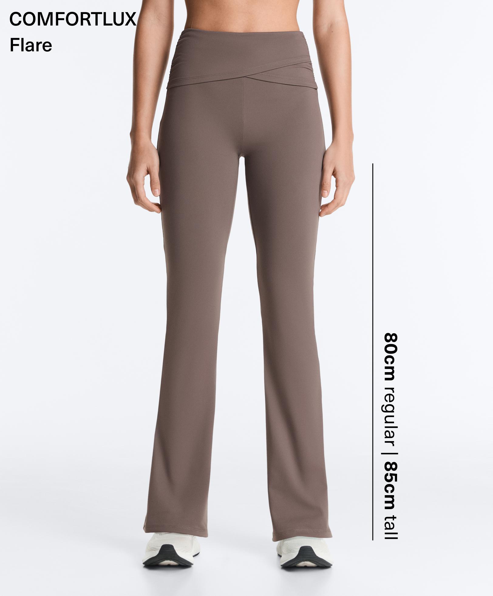 מכנסיים מתרחבים high rise Comfortlux עם מותניים מקומטים