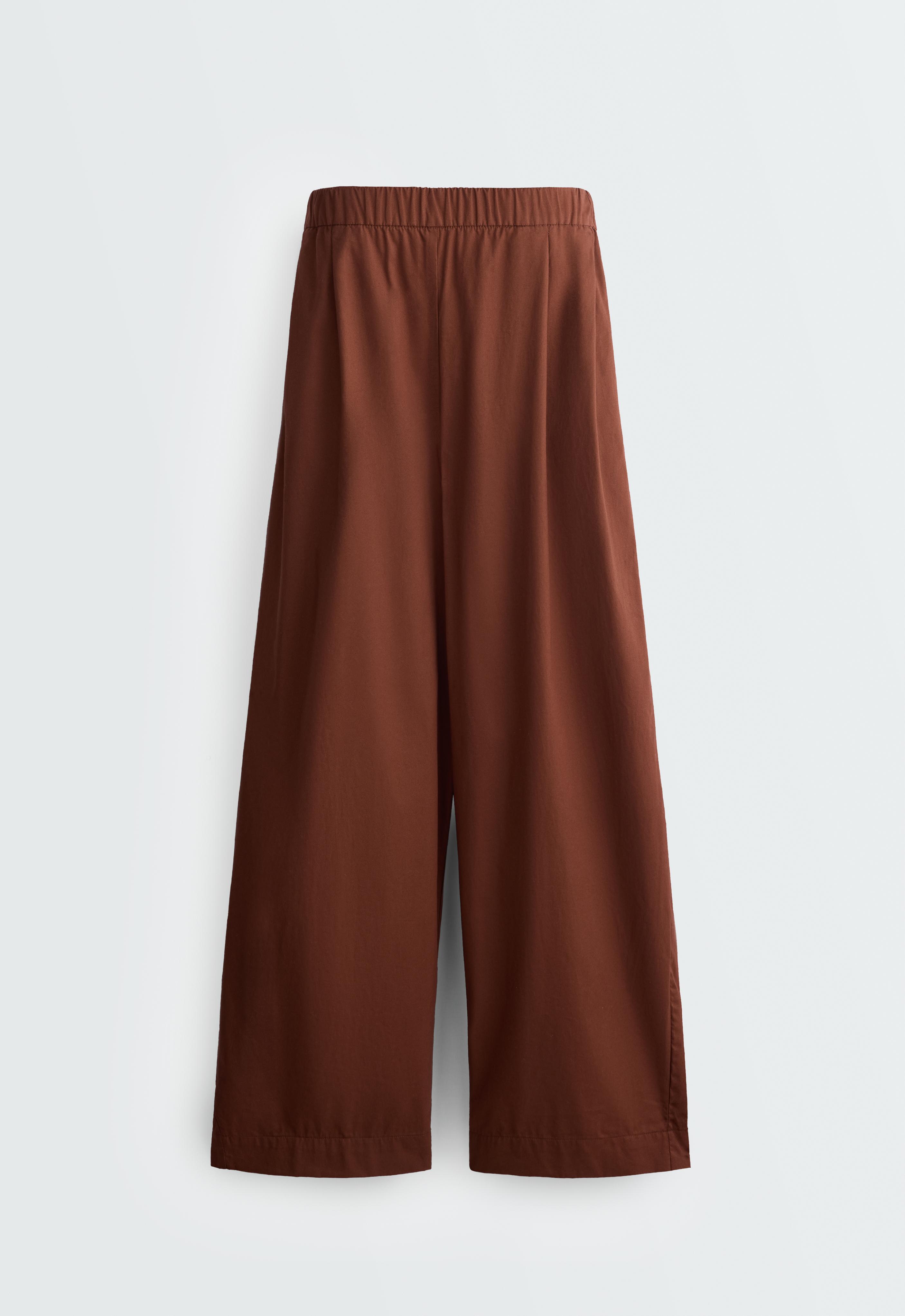 100% cotton tapered trousers — TERRACOTTA