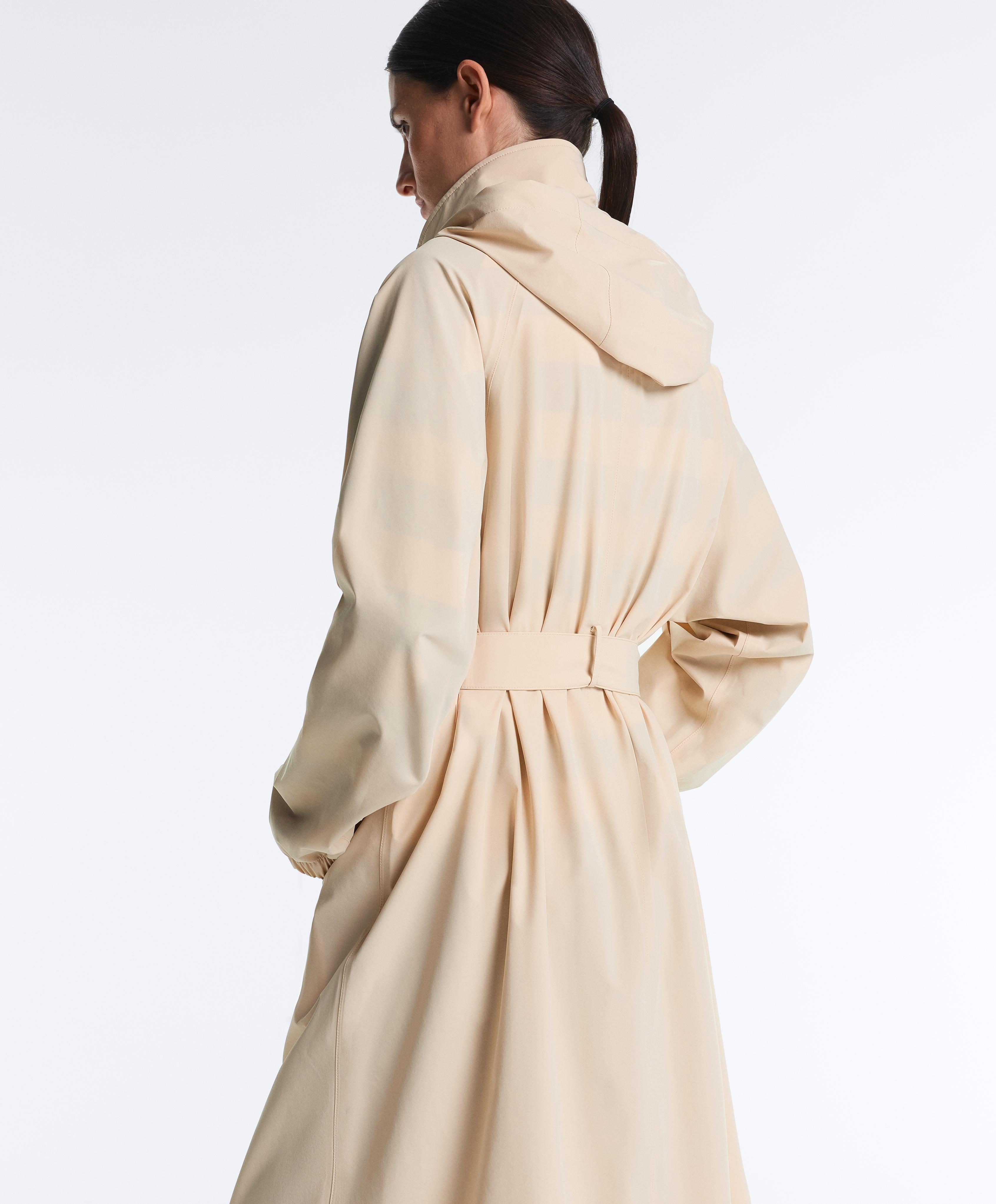 Long extra lightweight 10k waterproof jacket — PALE BEIGE