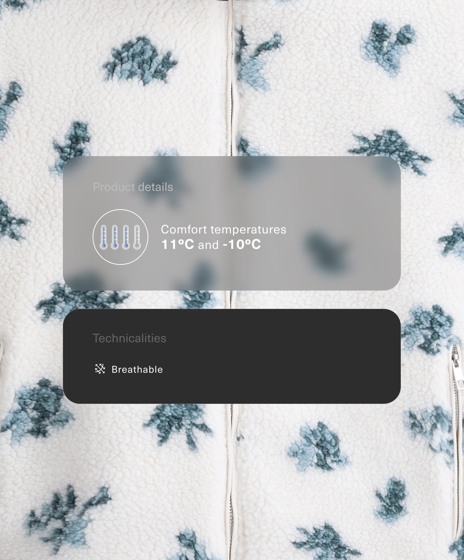 ז'קט דמוי צמר פרחוני ז'קט דמוי צמר פרחוני