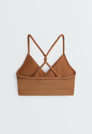 Medium-support braided Comfortlux sports bra — TOFFEE 11