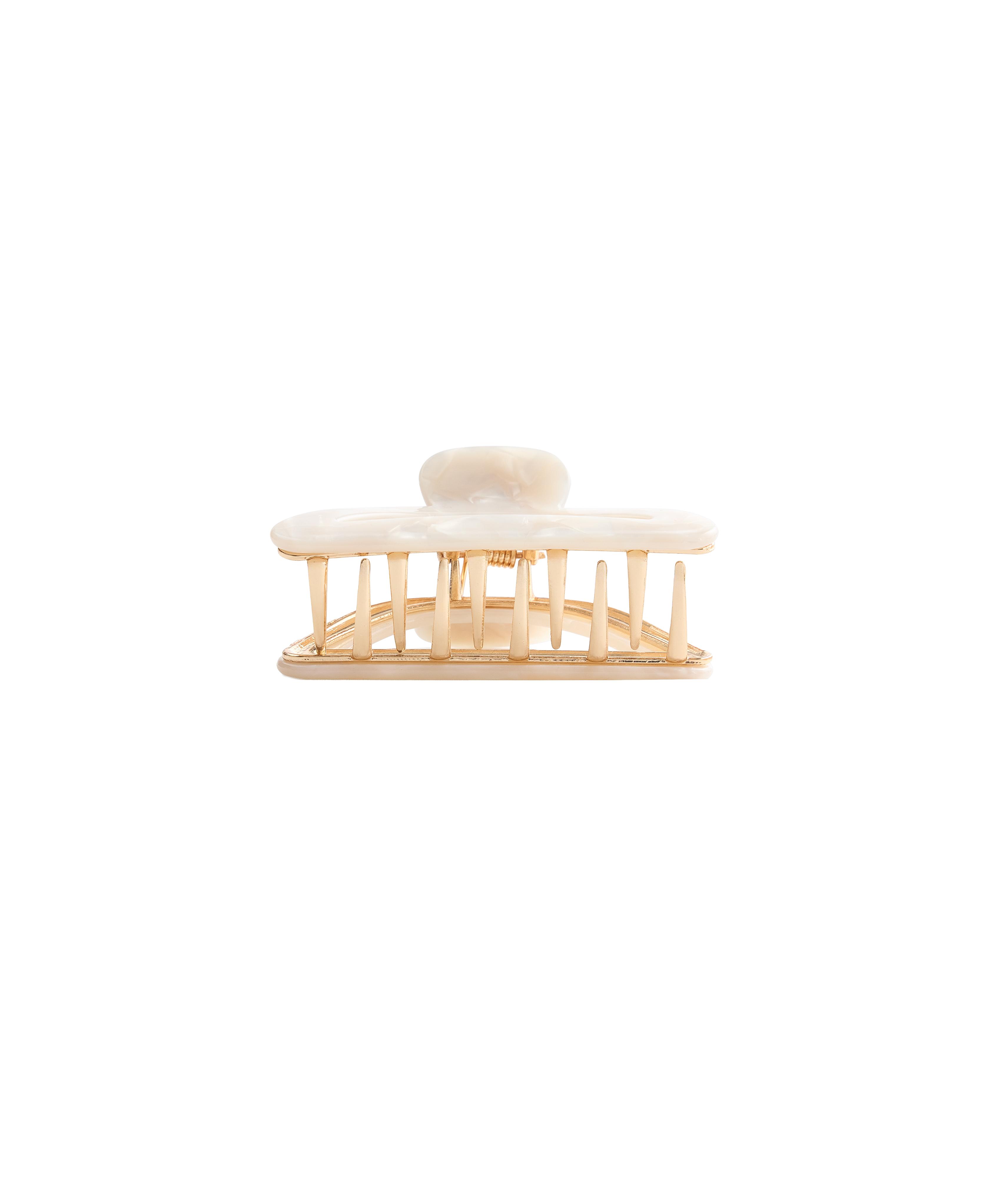 Large metallic acetate hair clip — QUARTZ