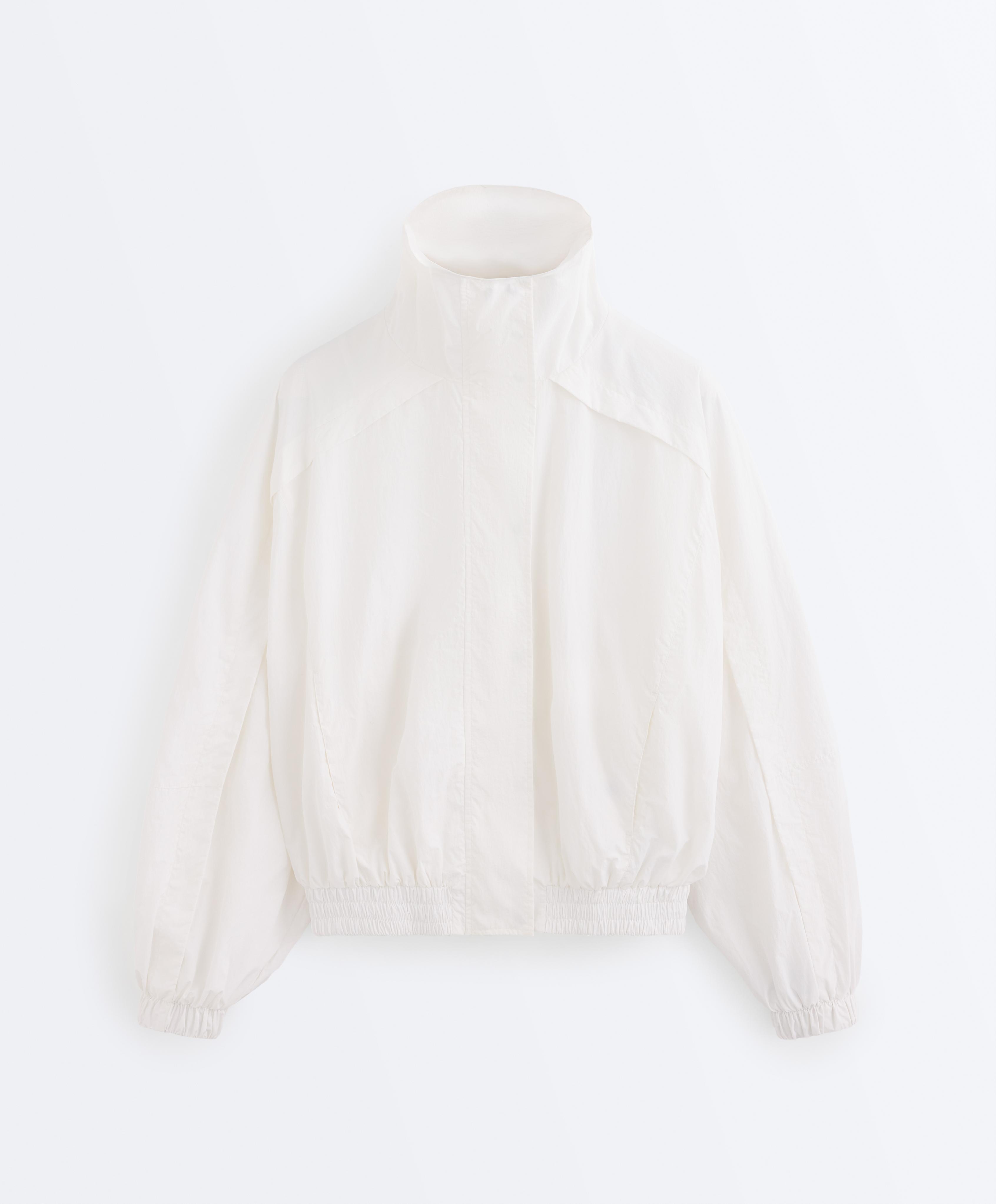 Water-repellent high-neck Track jacket — WHITE
