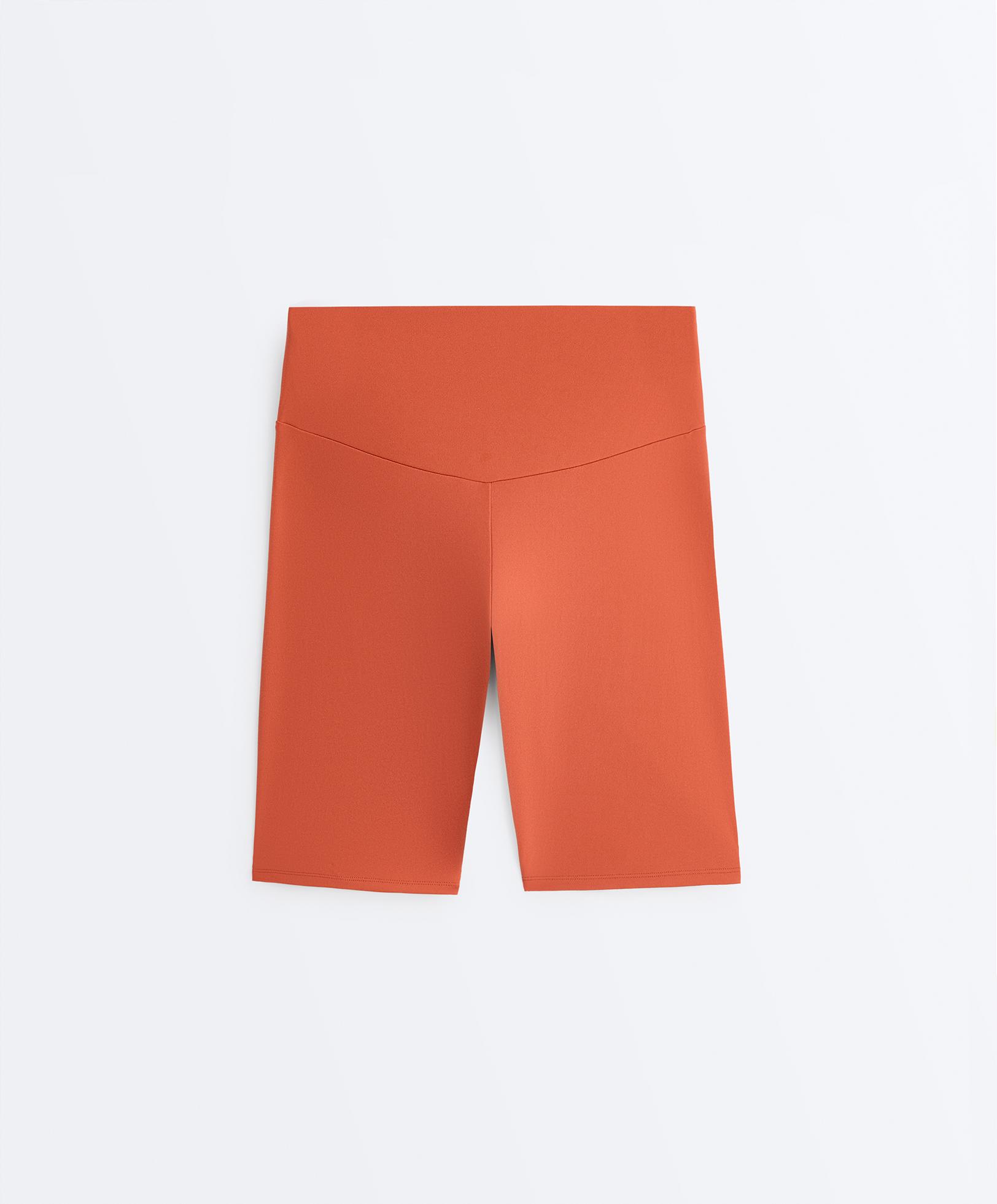 Comfortlux high-rise 20cm biker leggings — TERRACOTTA