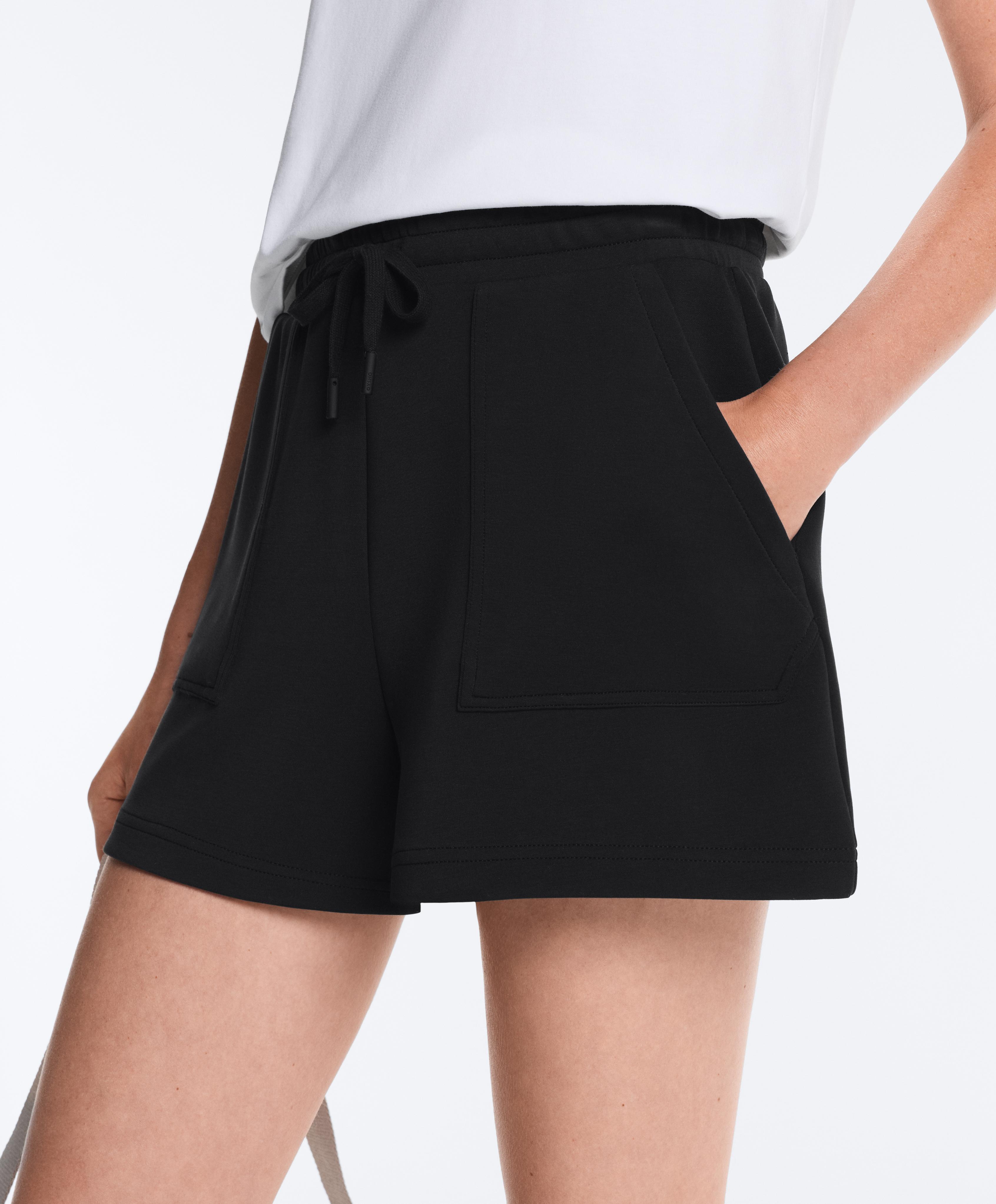 Soft-touch modal shorts — BLACK