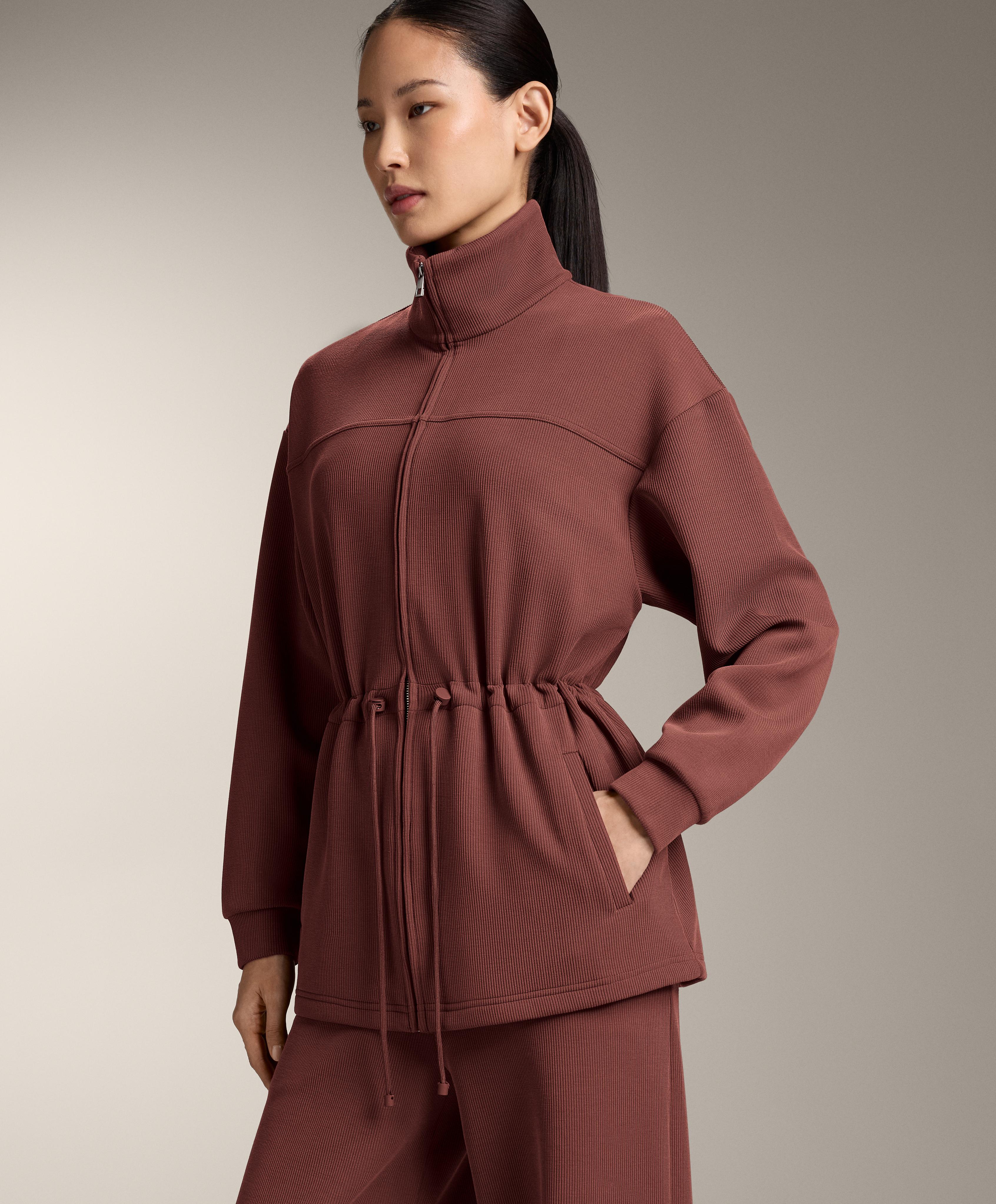 Long jacket with adjustable waist — MAHOGANY