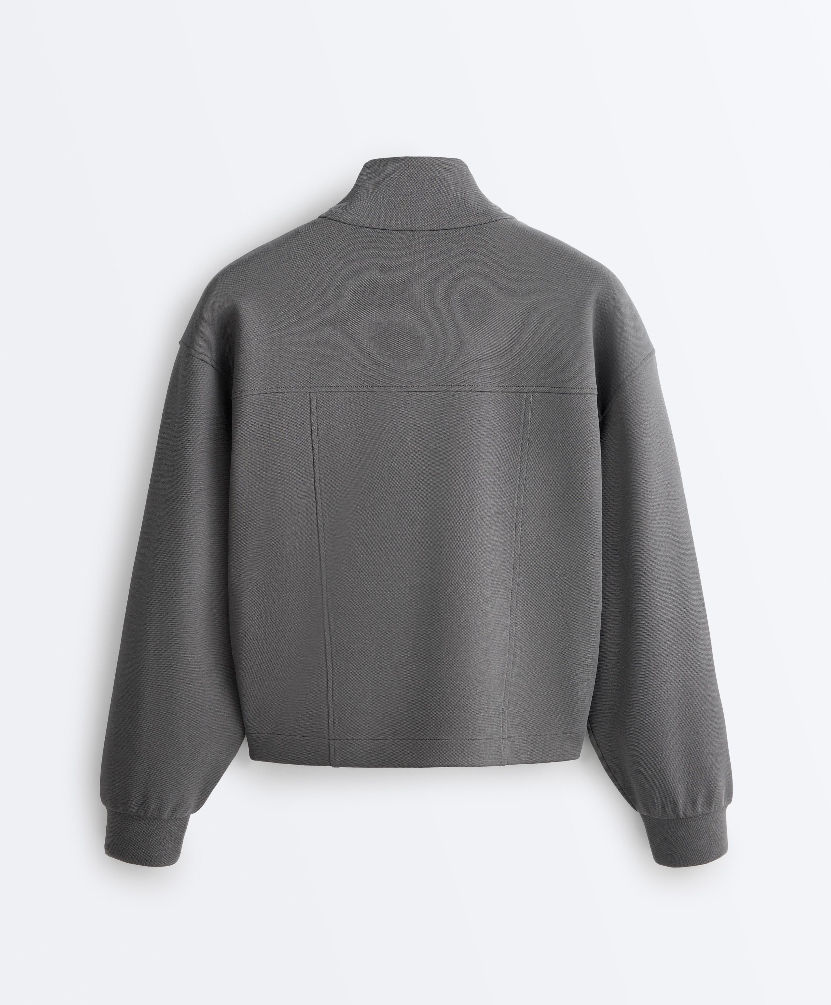 Piqué jacket with cotton — ASPHALT GREY