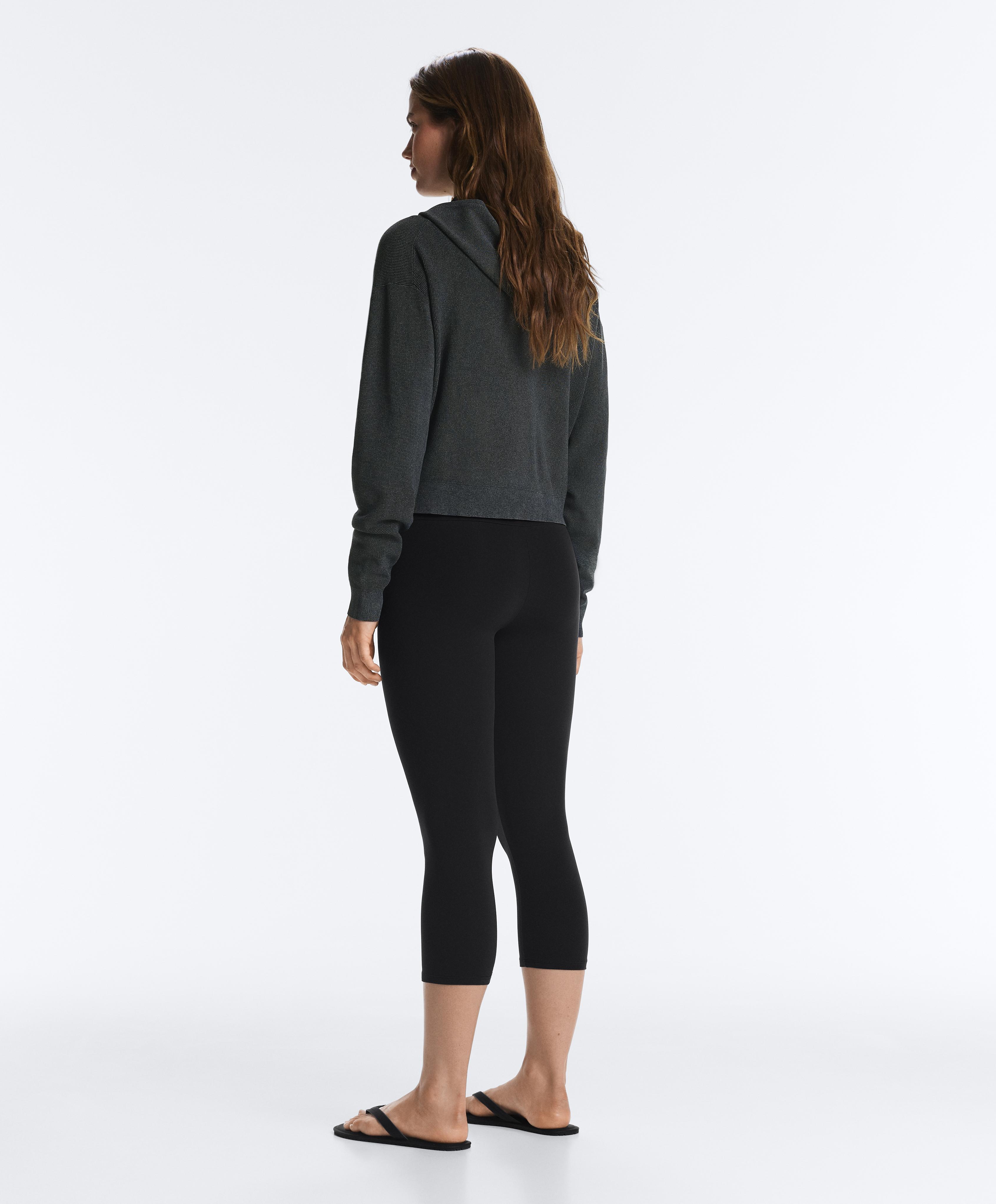 Hooded waffle knit jacket — DARK ANTHRACITE