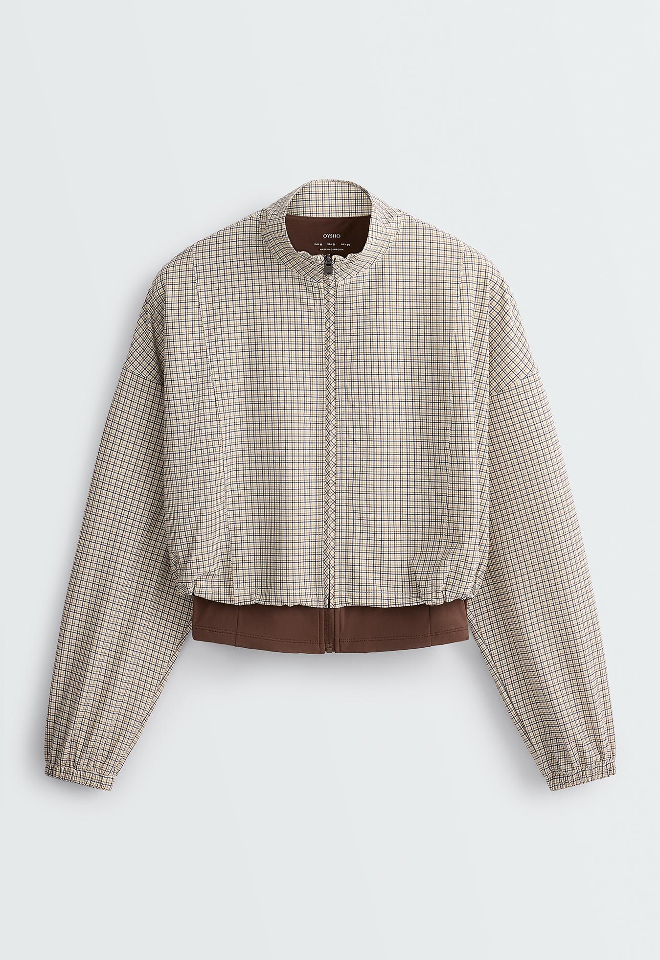 Check print double-layer technical jacket — COCOA