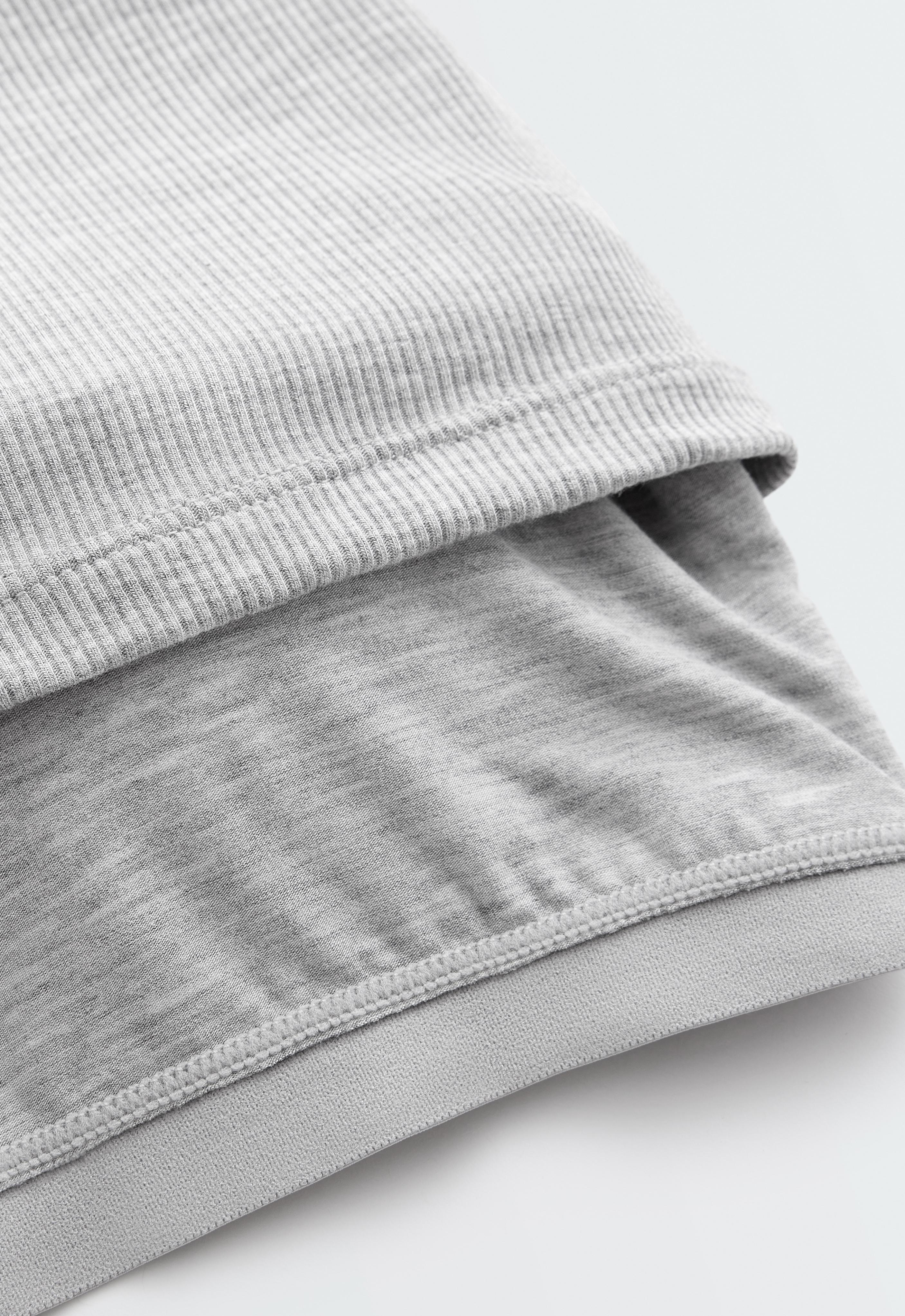 Rib modal blend long tank top — GREY MELANGE