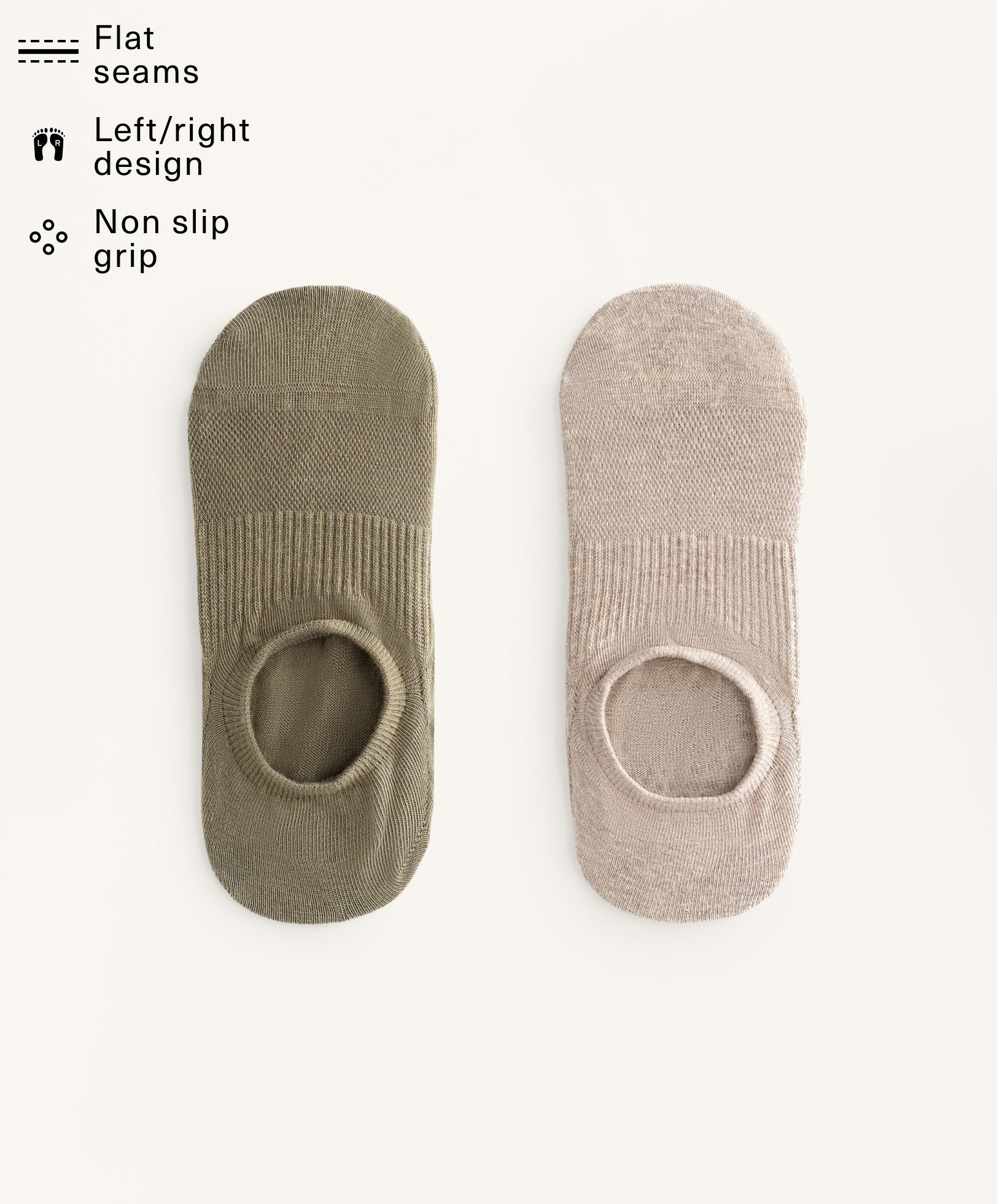 2 pairs of cotton blend yoga and Pilates socks