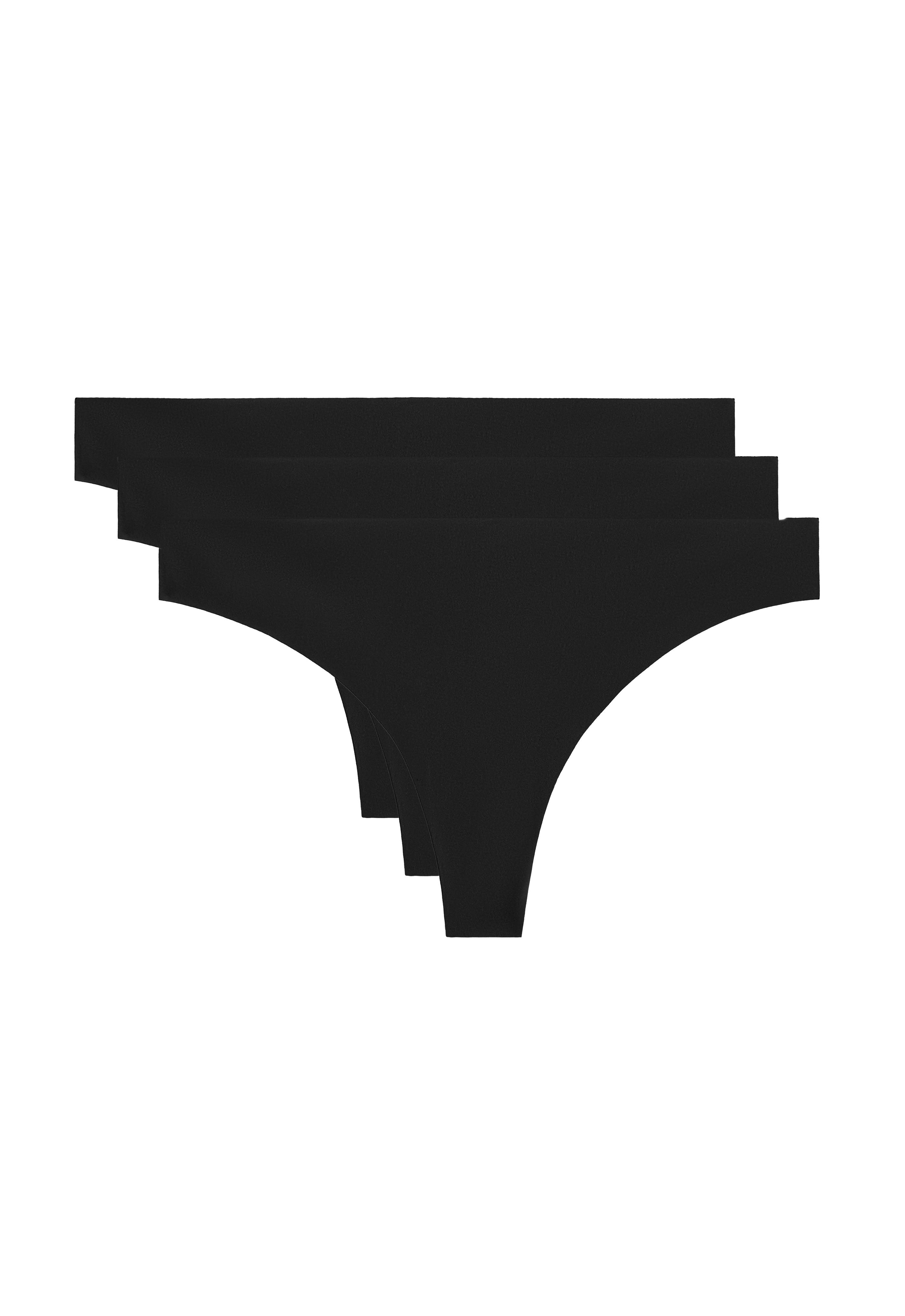 3 polyamide blend invisible thongs — BLACK