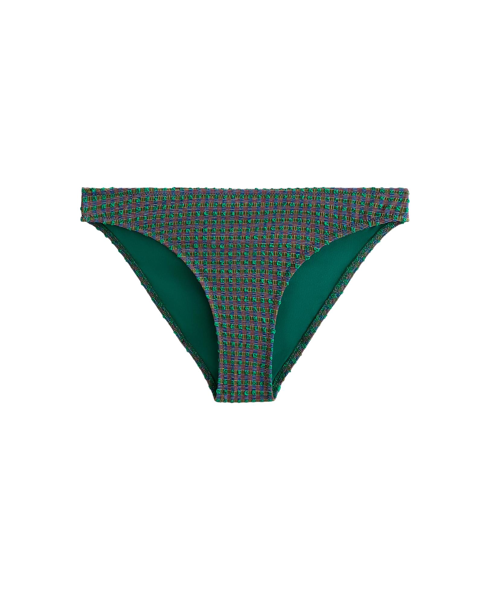 Gingham classic bikini briefs — SEA GREEN