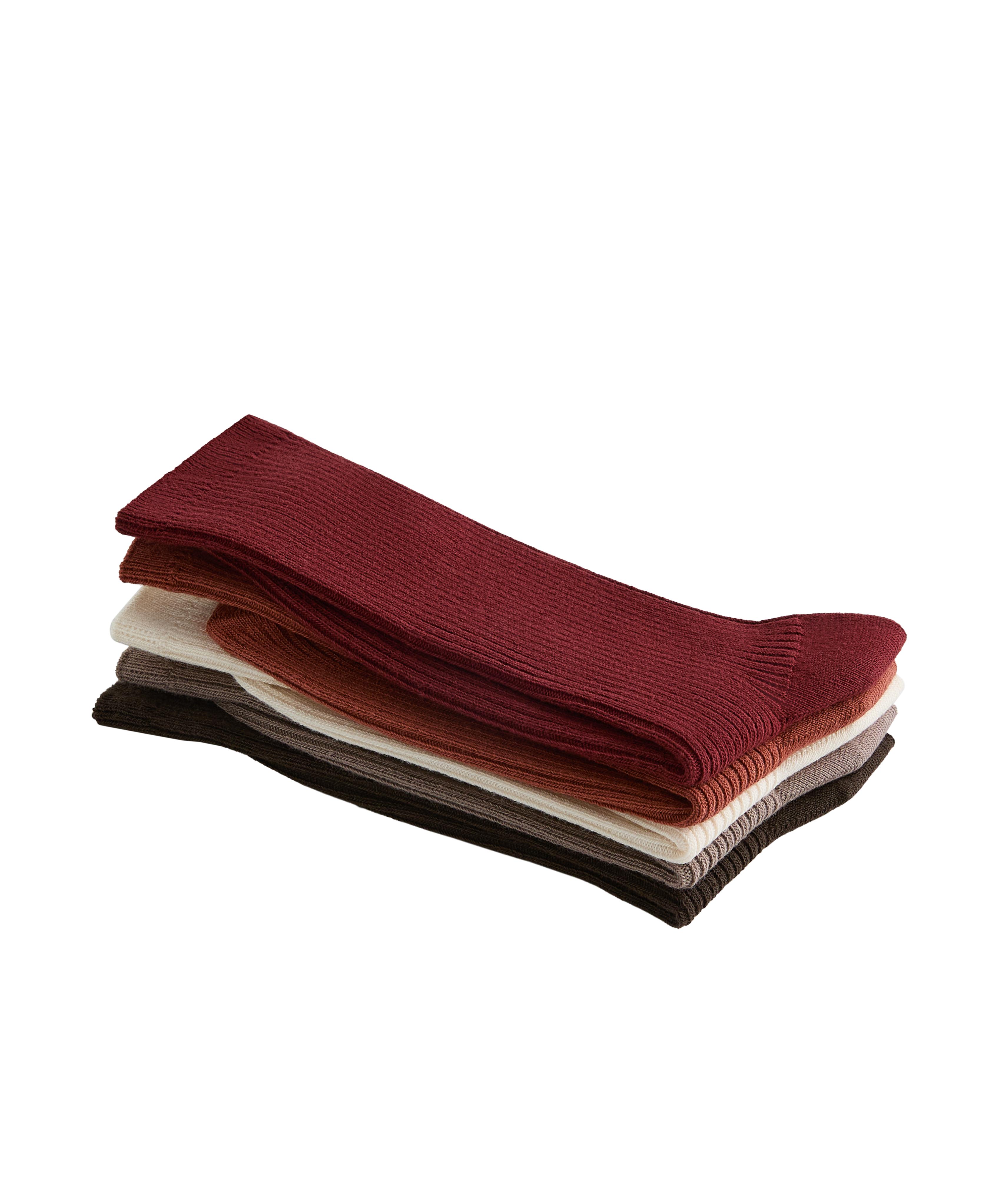 5 pairs of cotton blend classic socks — TERRACOTTA
