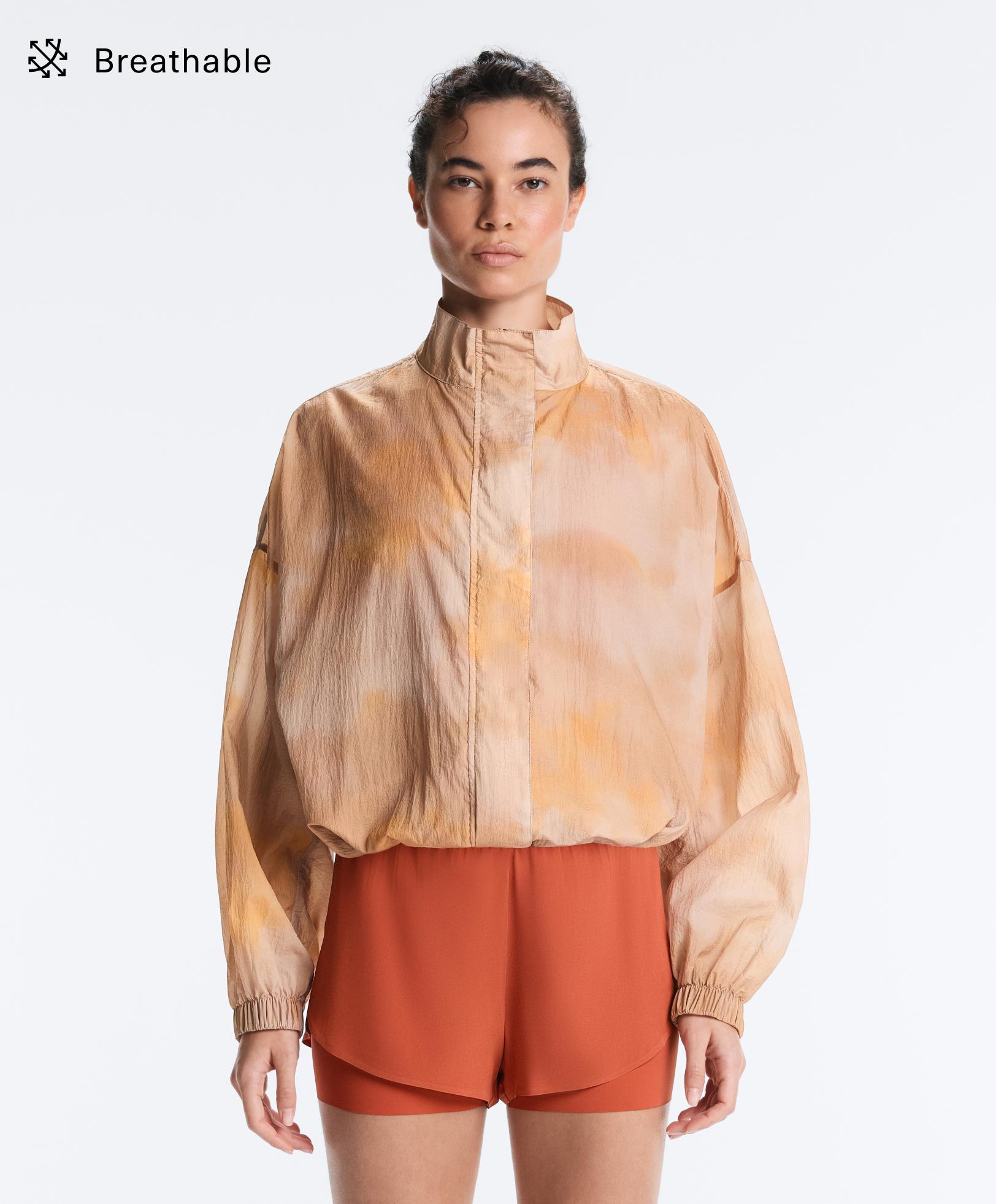 Tie-dye print track jacket