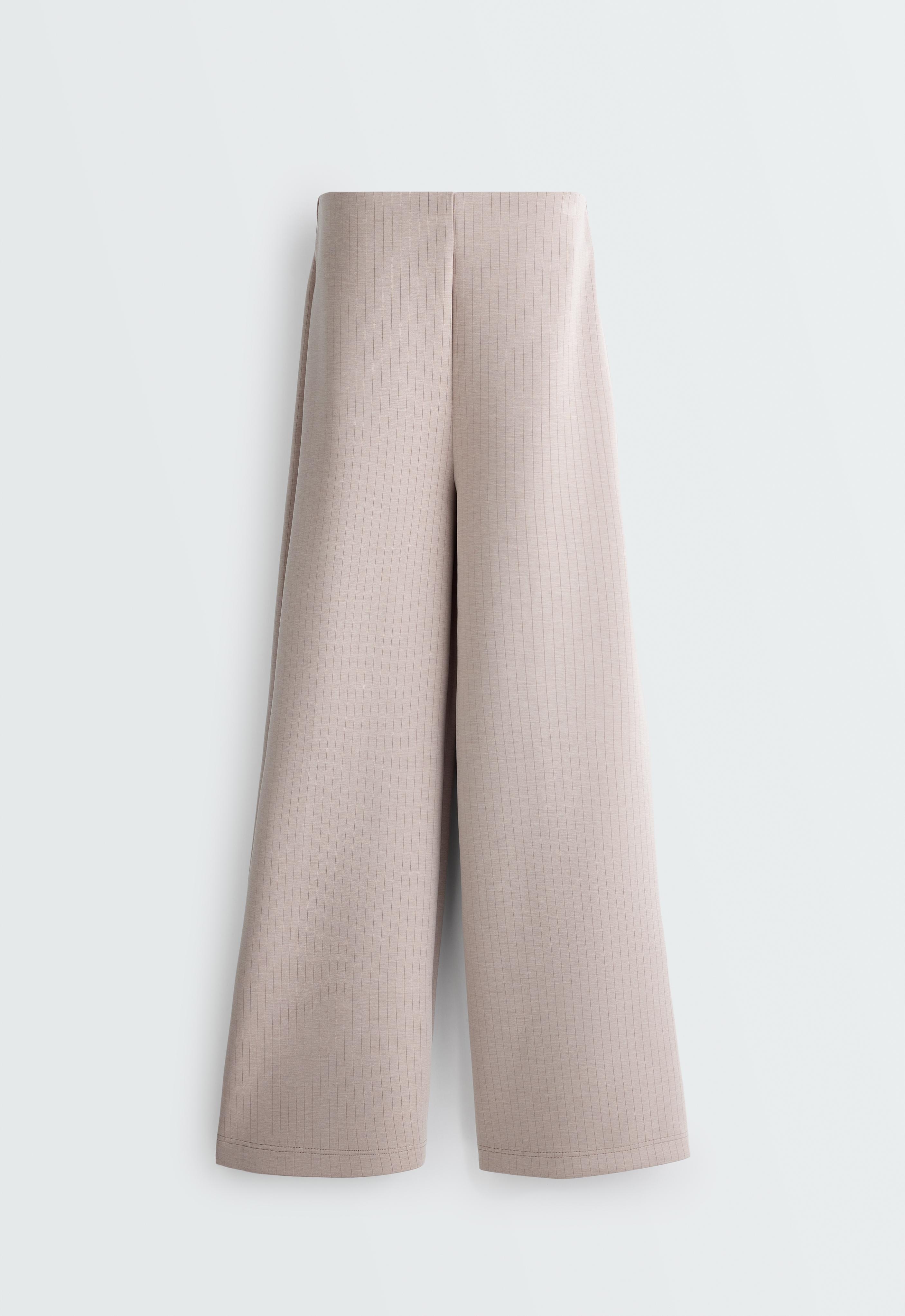 Super High Rise Hose mit High rise-Bund, Modal und Nadelstreifen-Print Super High Rise Hose mit High rise-Bund, Modal und Nadelstreifen-Print