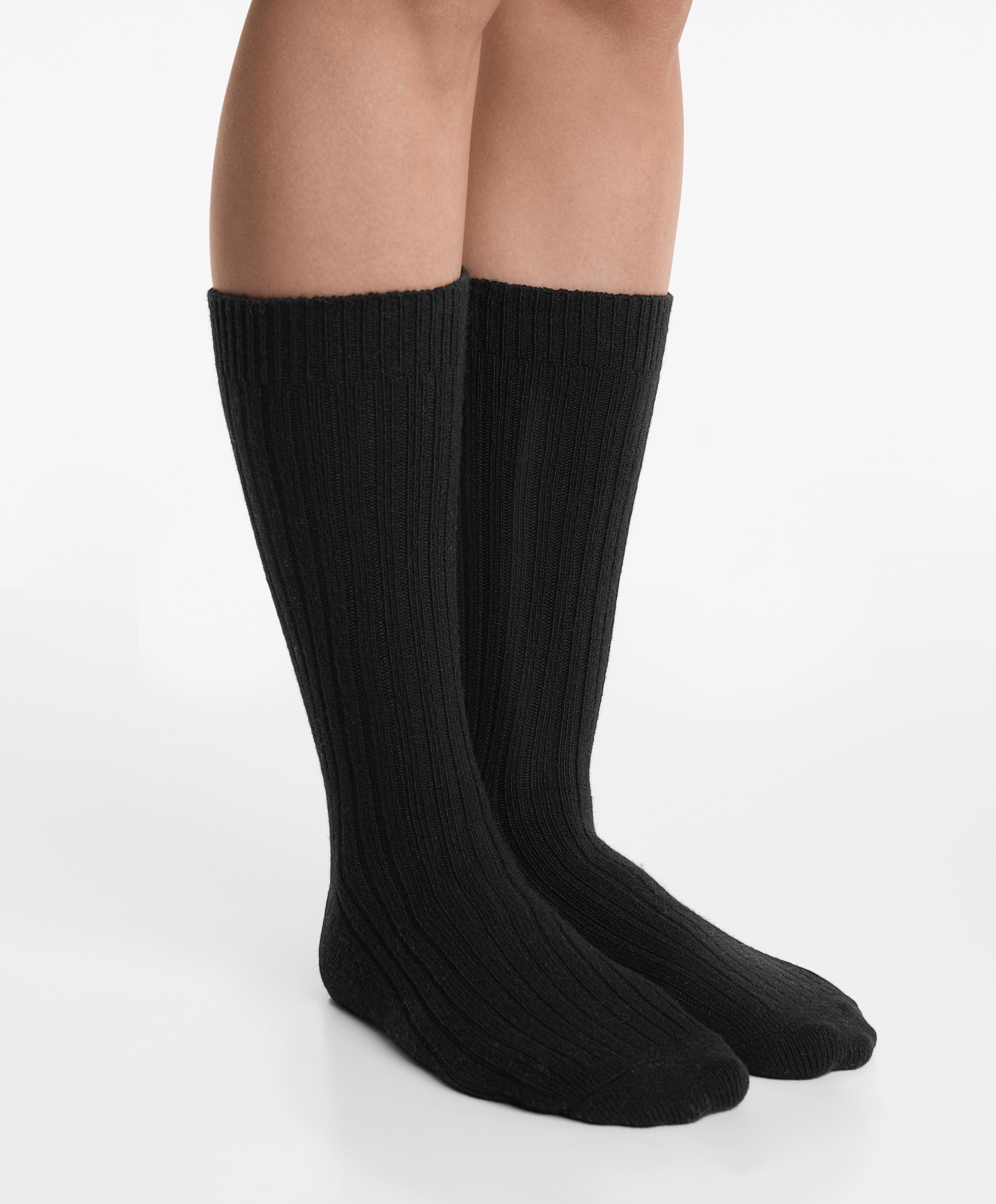 Classic socks 15% cashmere 10% wool — BLACK