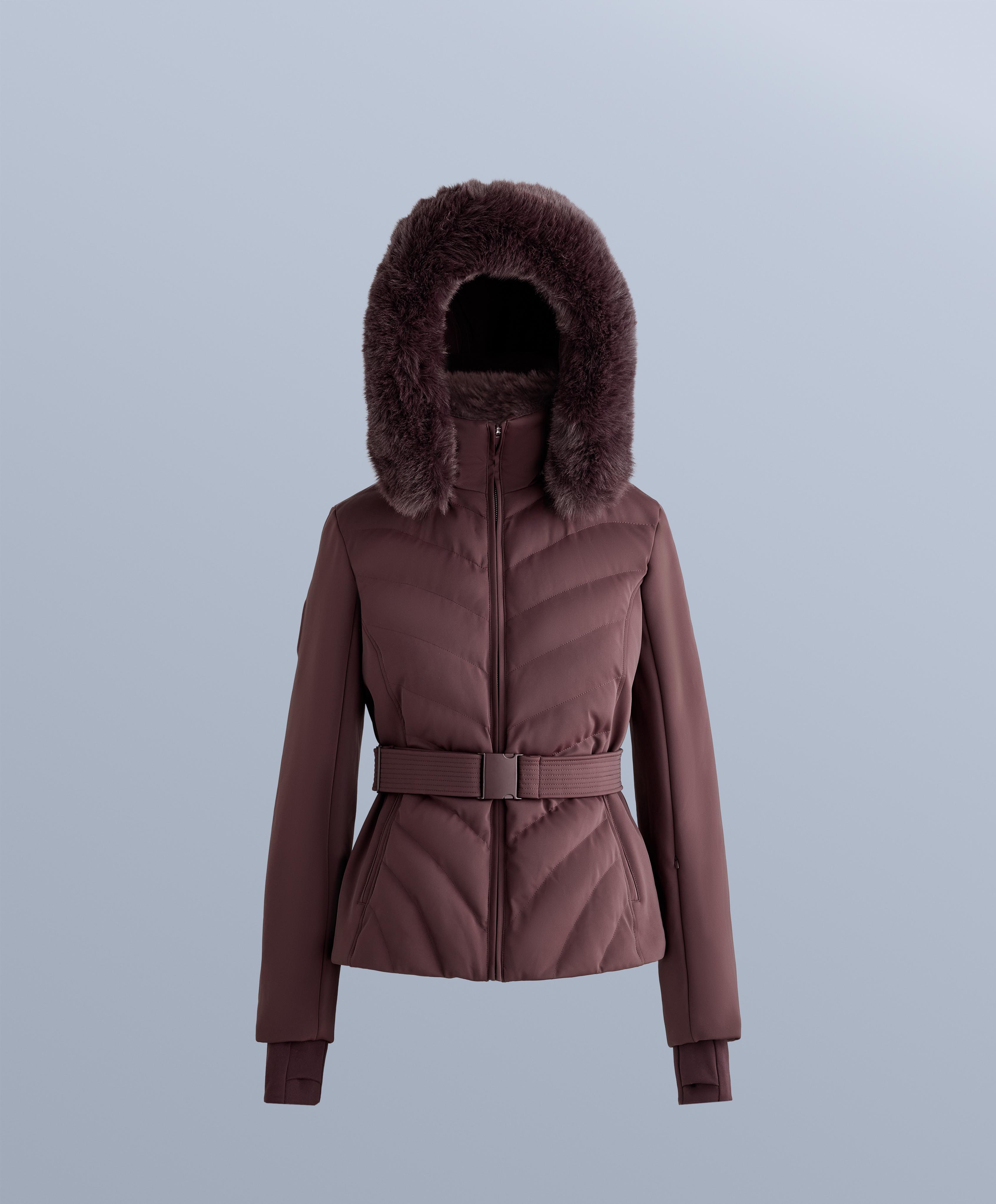 Primaloft® SKI water-resistant super-fitted jacket — DARK WINE RED