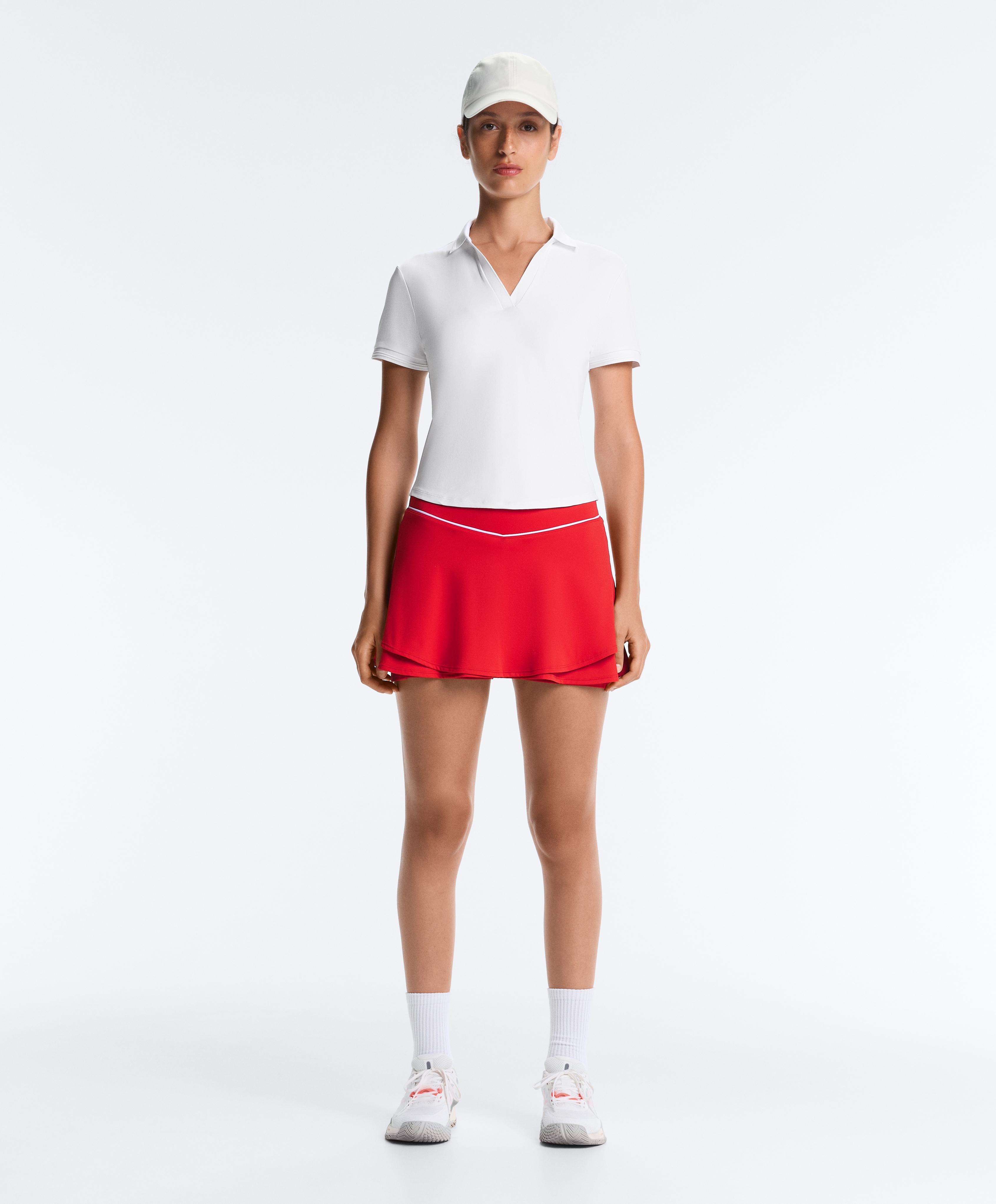 Double layer high rise short skirt