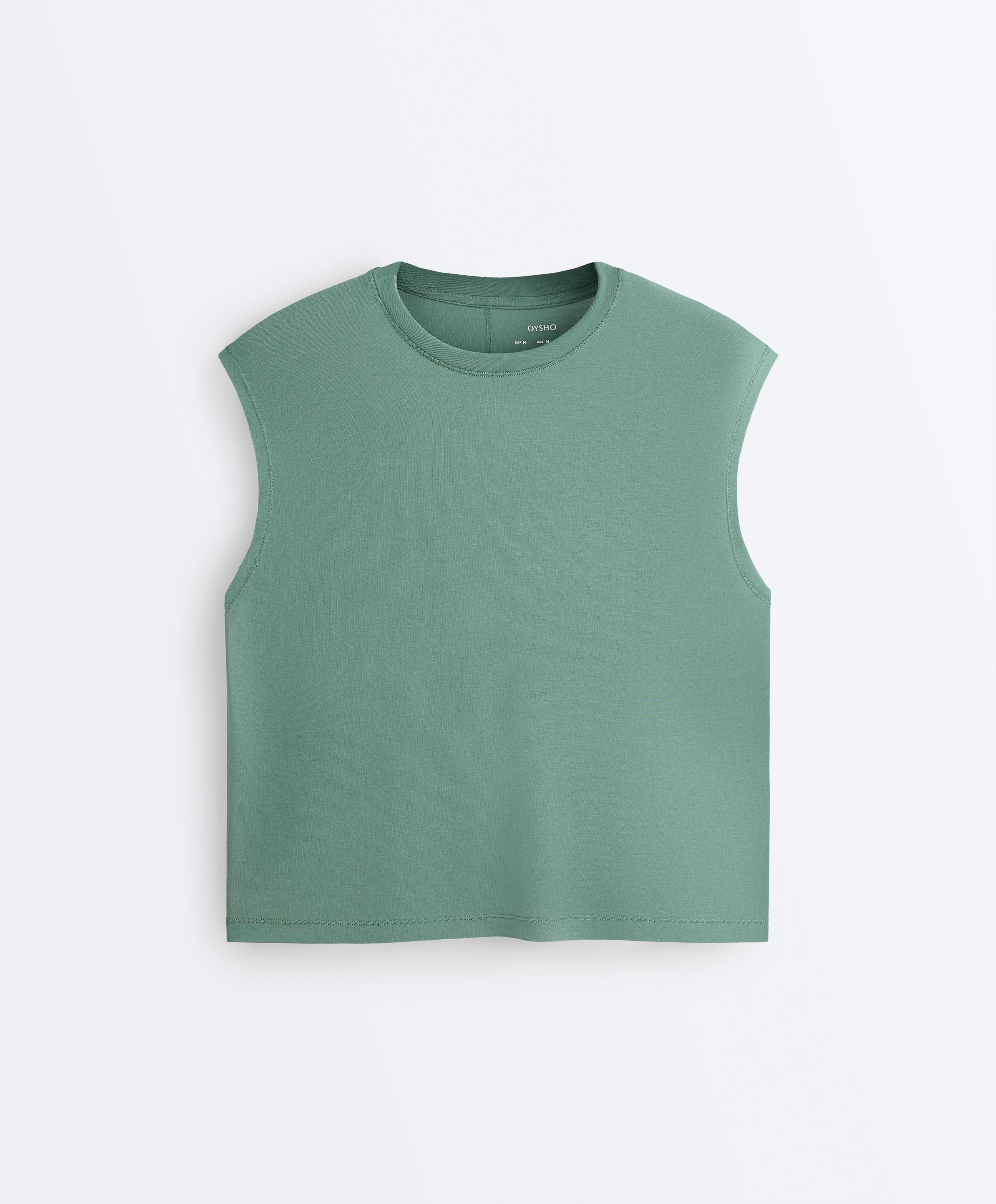 Modal blend sleeveless T-shirt — GREEN
