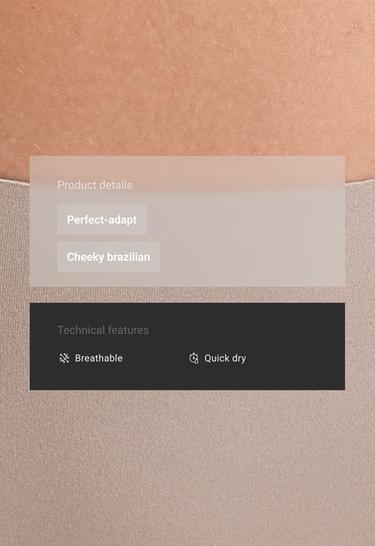 5 laser cut invisible polyamide blend Brazilian briefs — STEEL BLUE 2