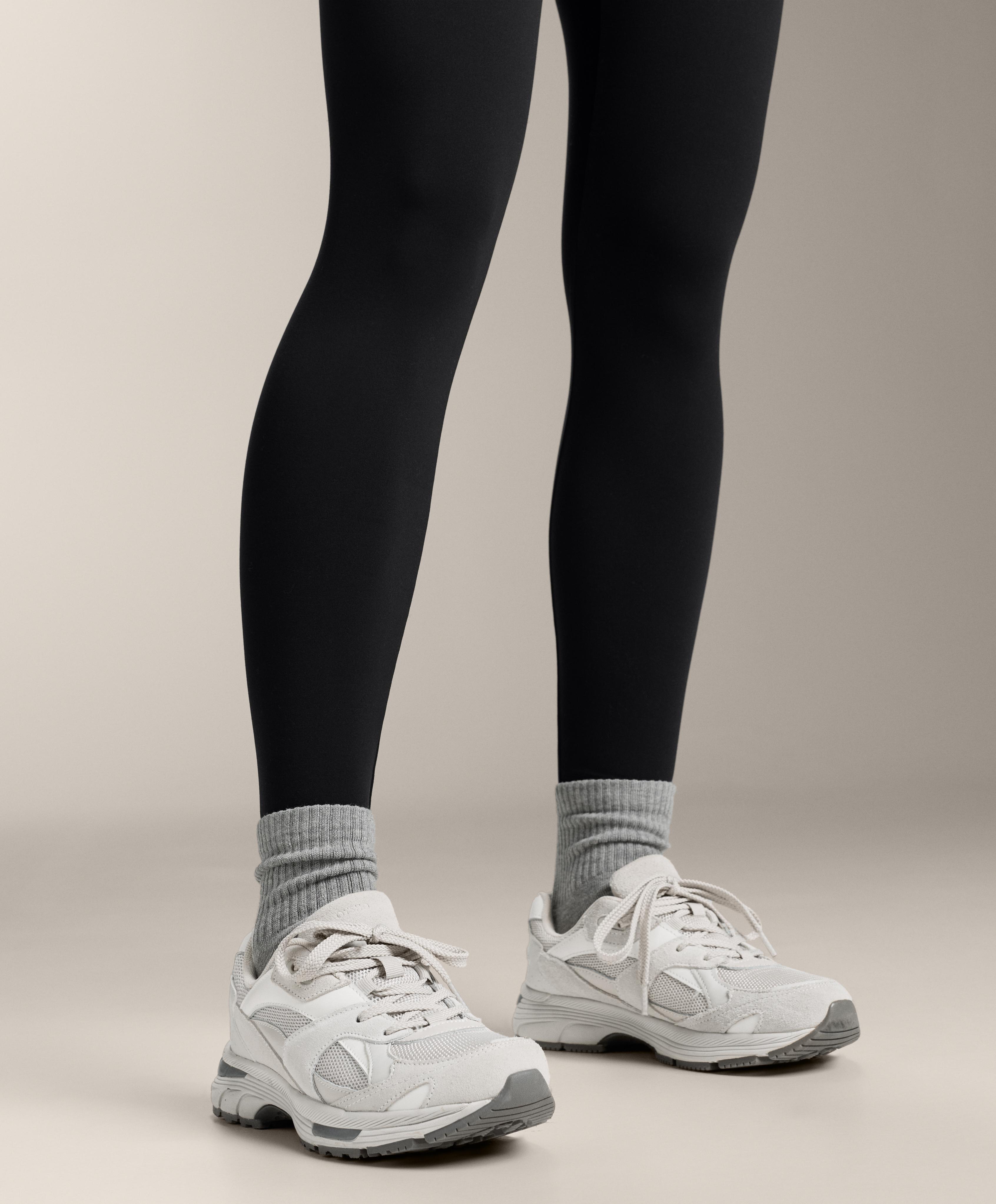 3 pairs of cotton blend quarter sports socks — PALE GREY MELANGE