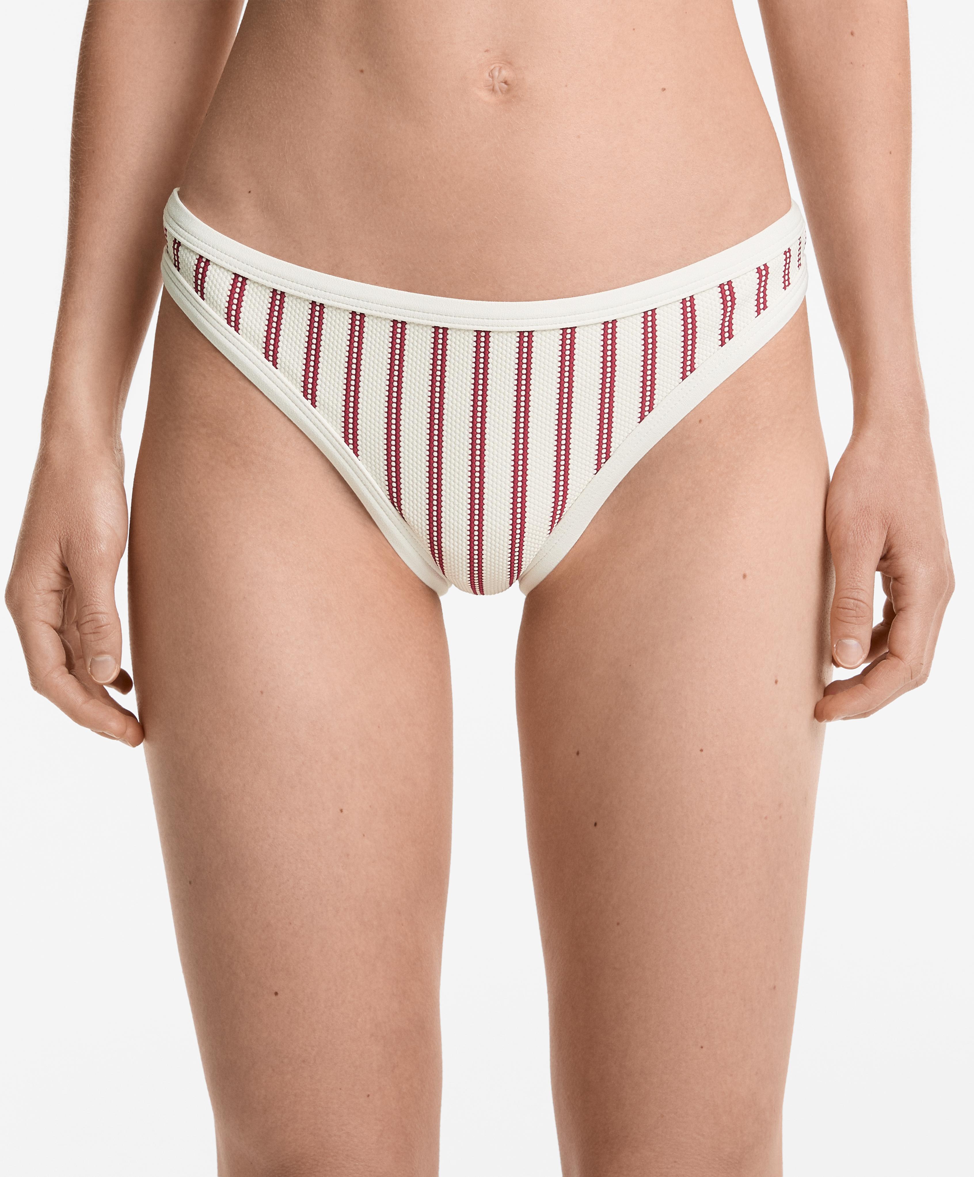 Trim textured stripe classic bikini briefs