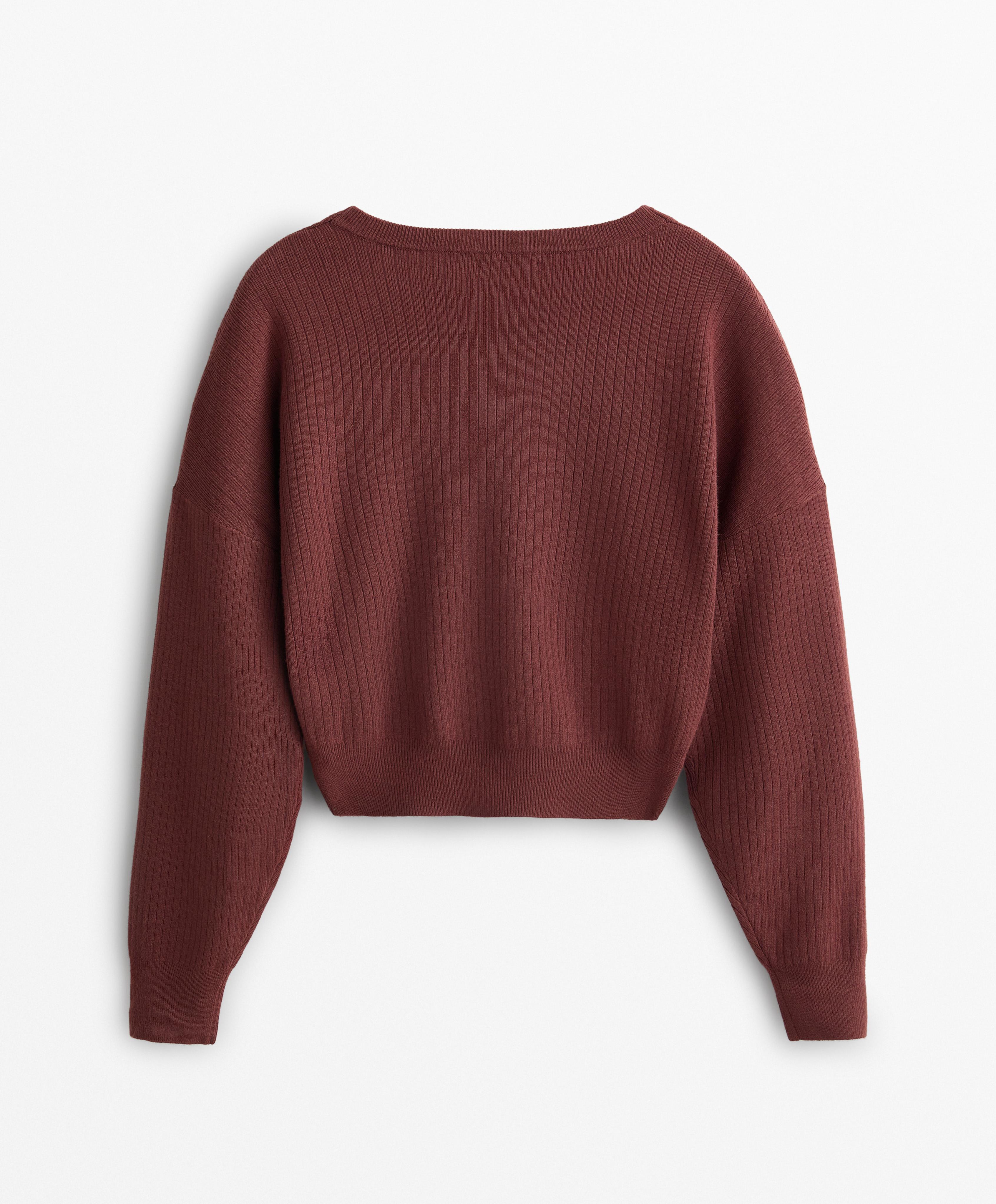 Knit crop jumper with crossover design