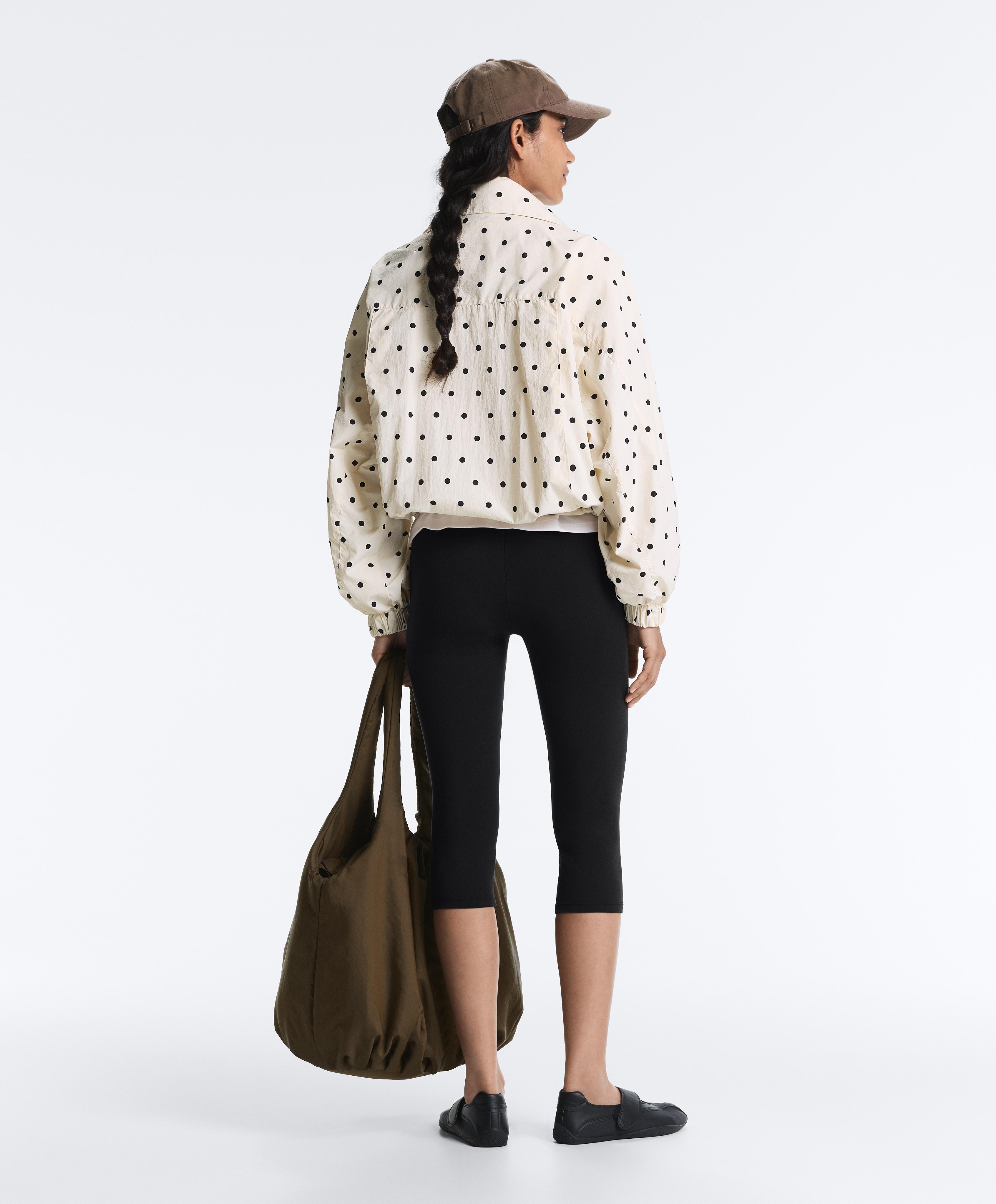 Polka dot water-repellent jacket — PALE ECRU