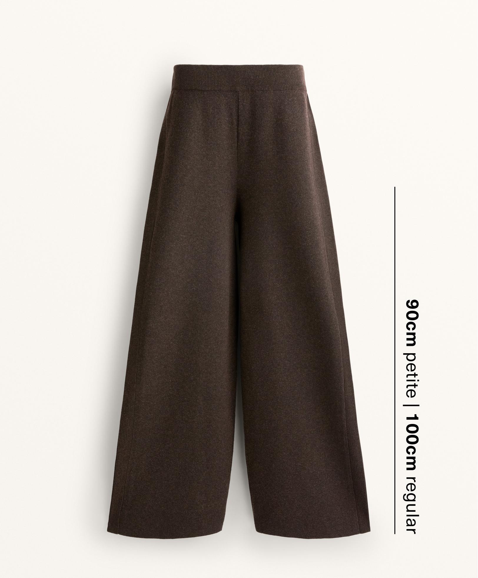 Straight-leg knit trousers with side rib