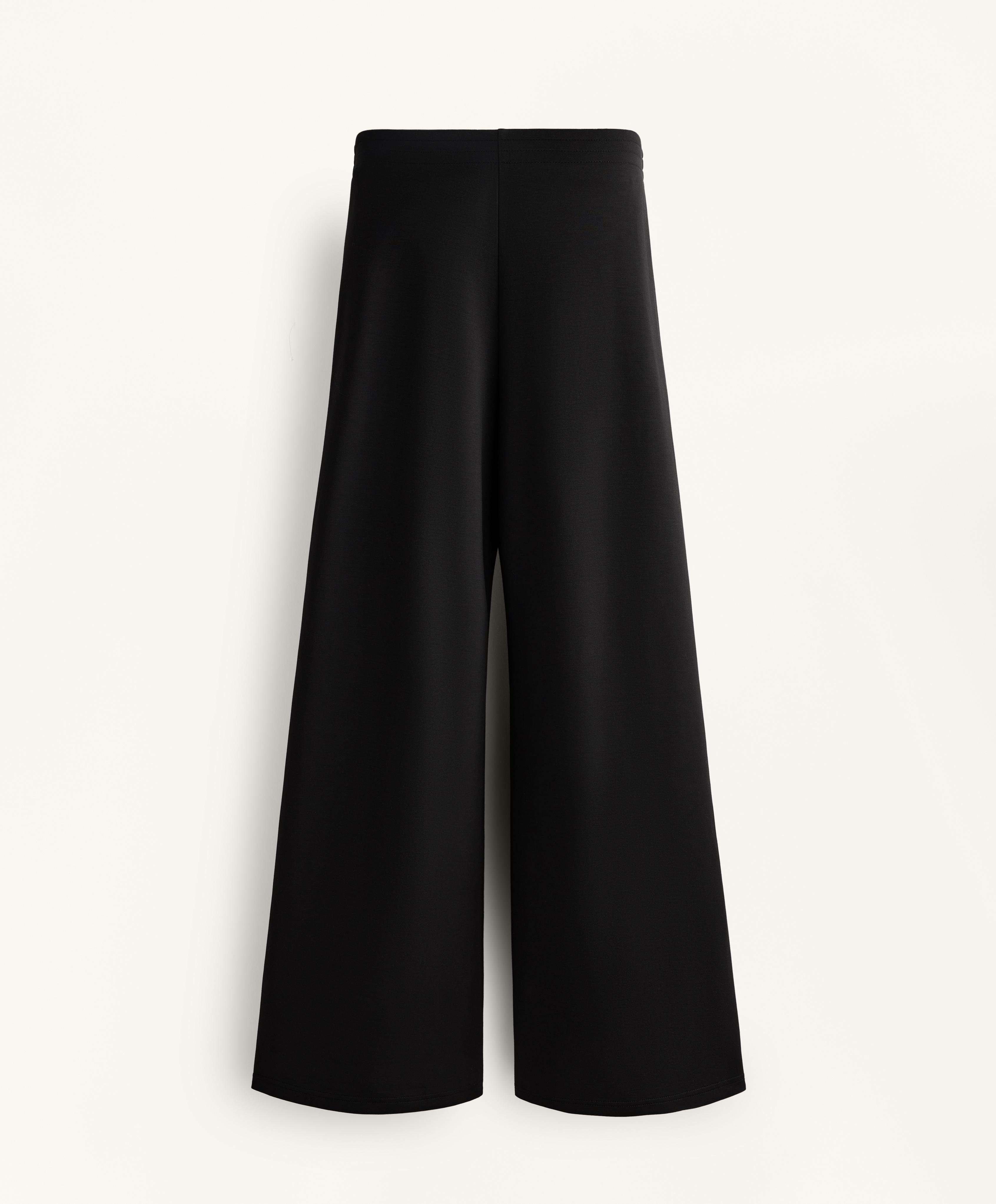 Flare trousers with soft-touch modal — BLACK