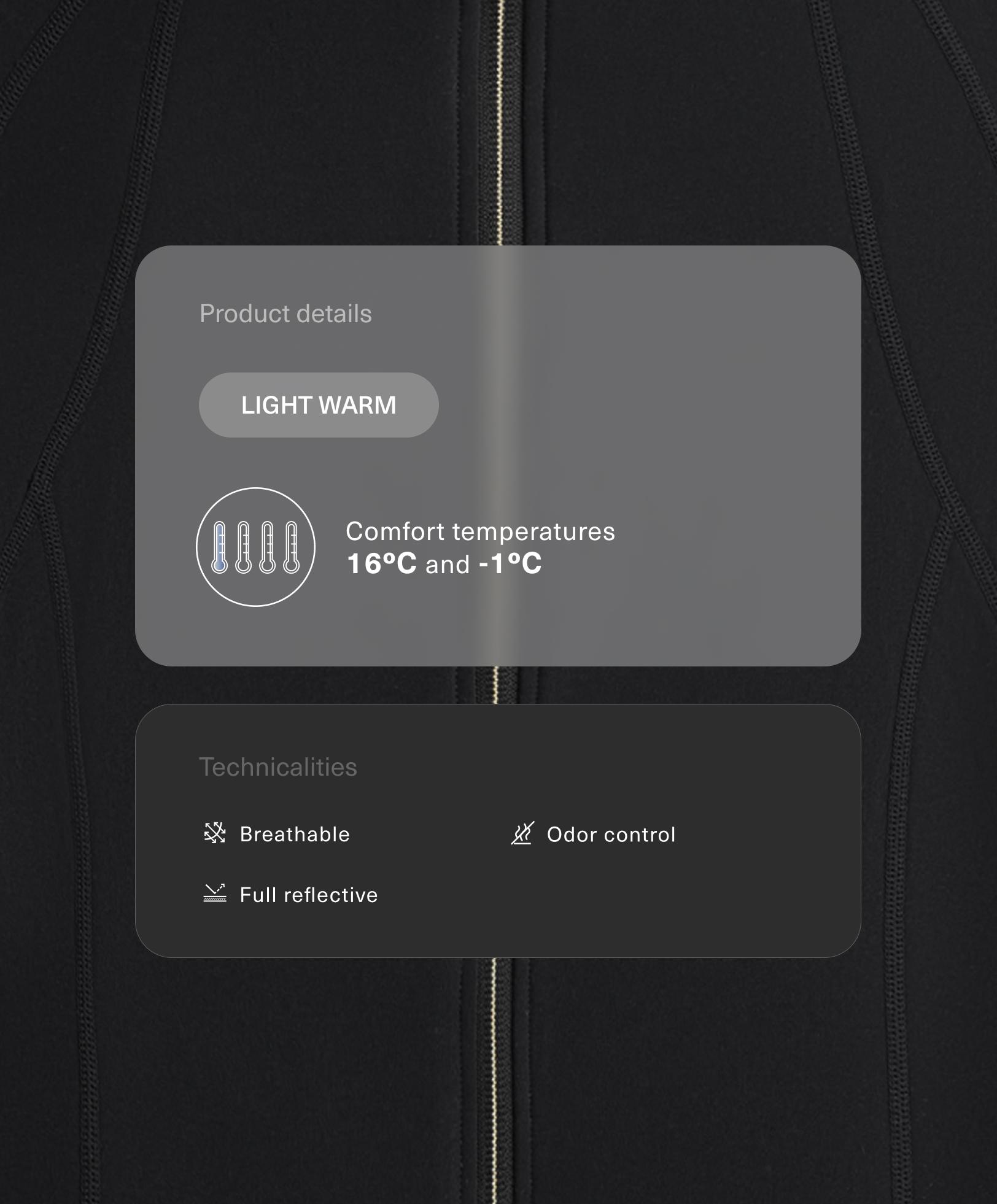 Funktionsjacke Light Warm mit Ziernähten