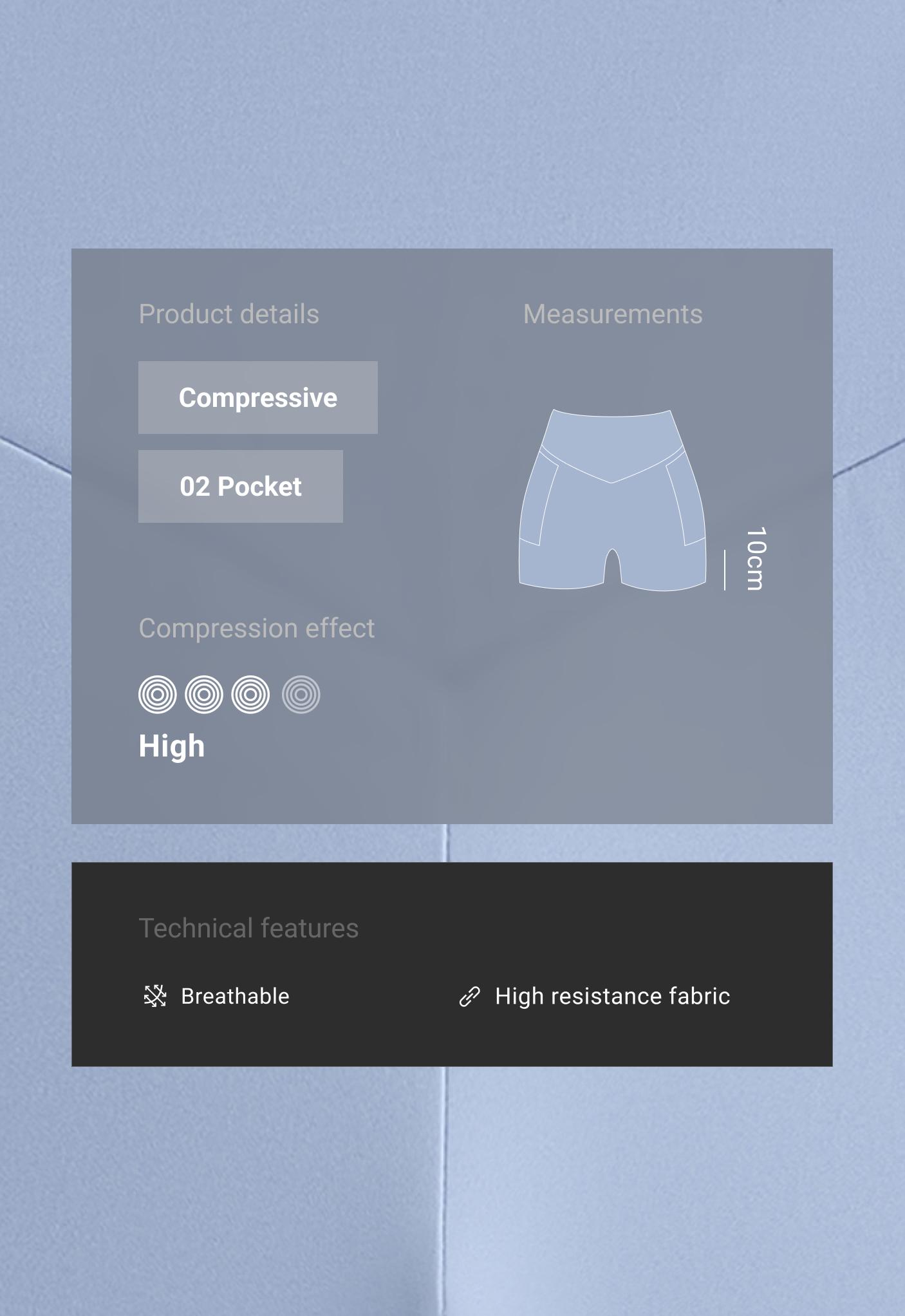 Compressive high-rise pocket 10cm hot pants Compressive high-rise pocket 10cm hot pants