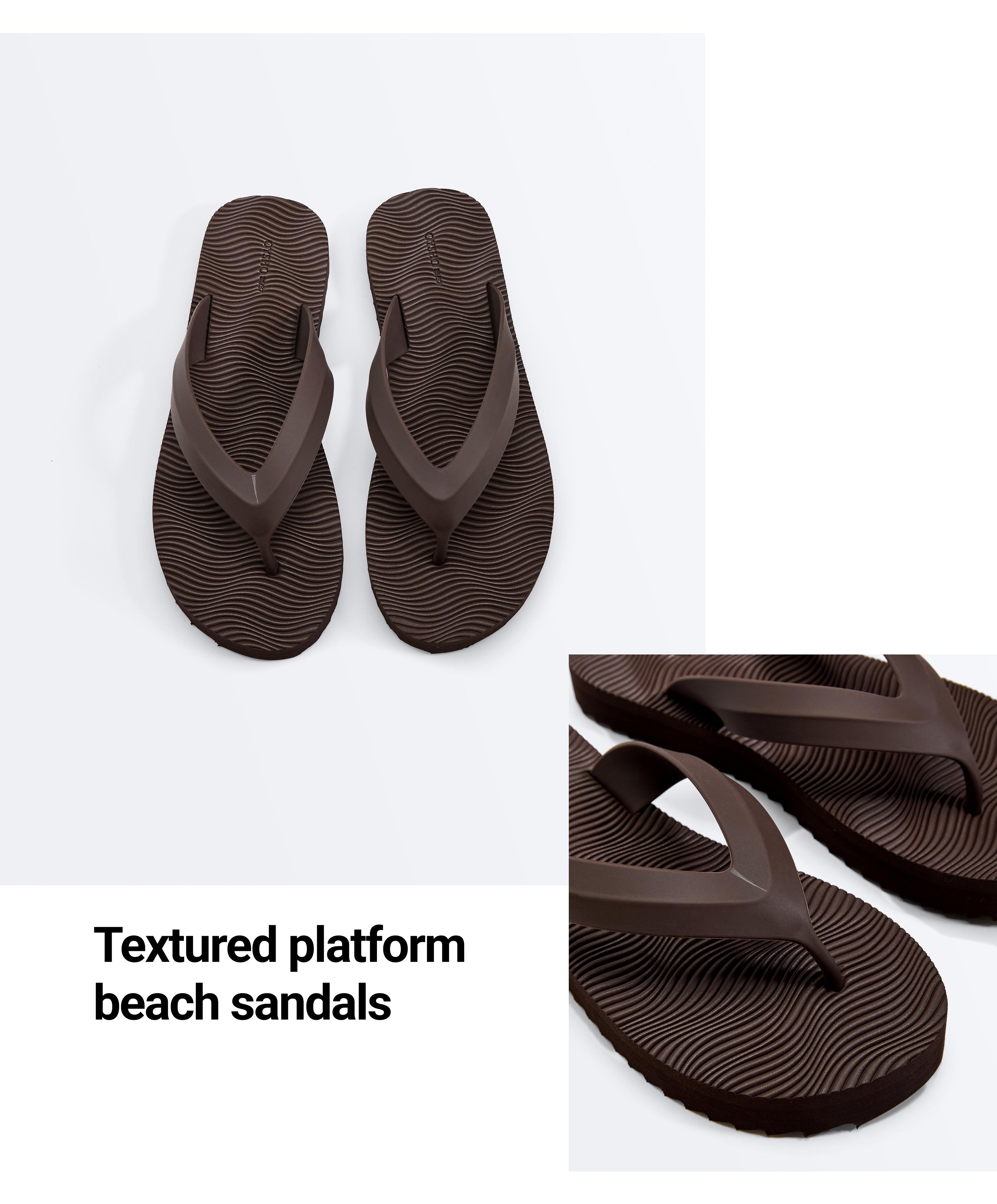 Textured platform beach sandals