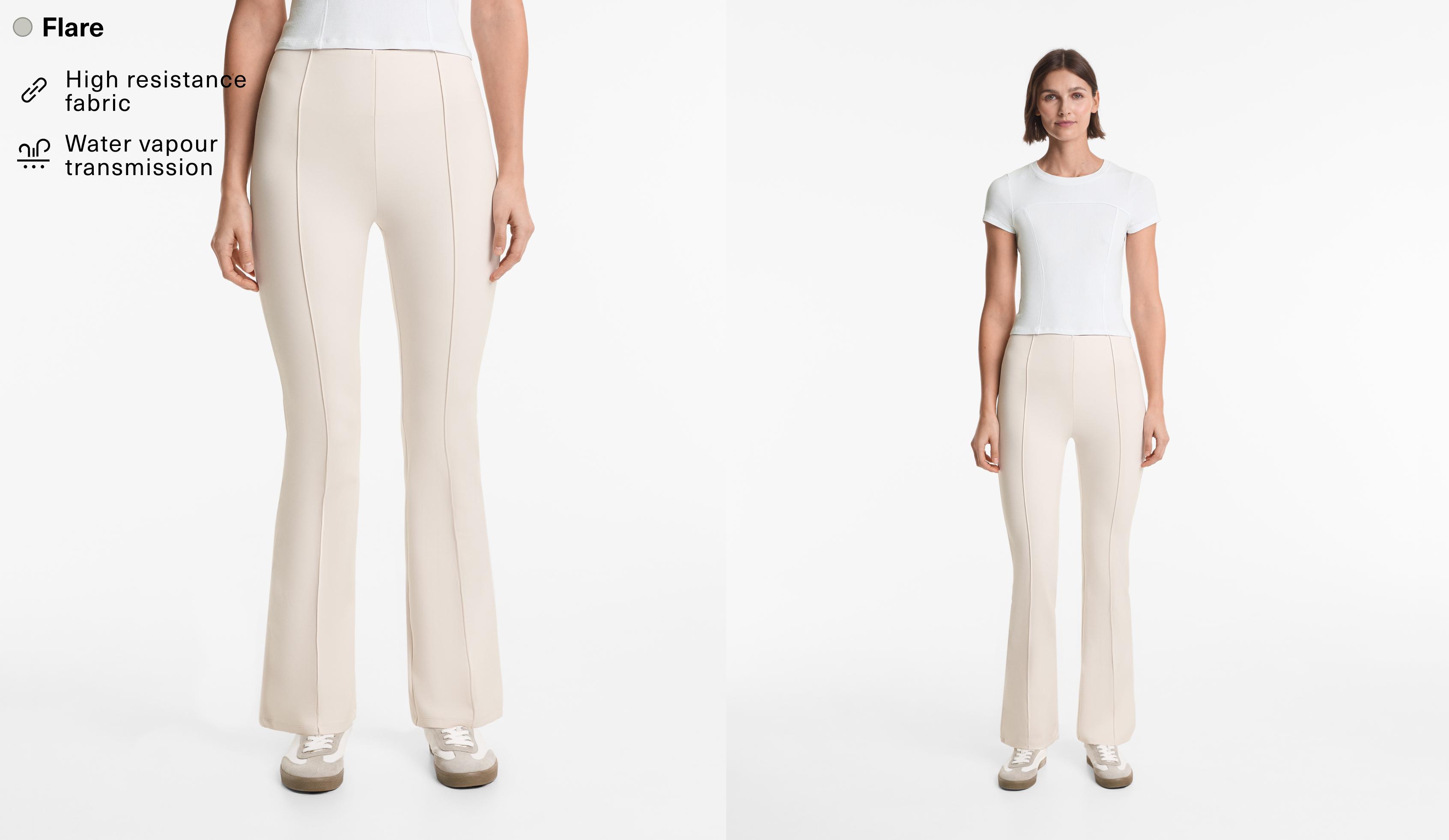 Neoprene-effect flare trousers Neoprene-effect flare trousers