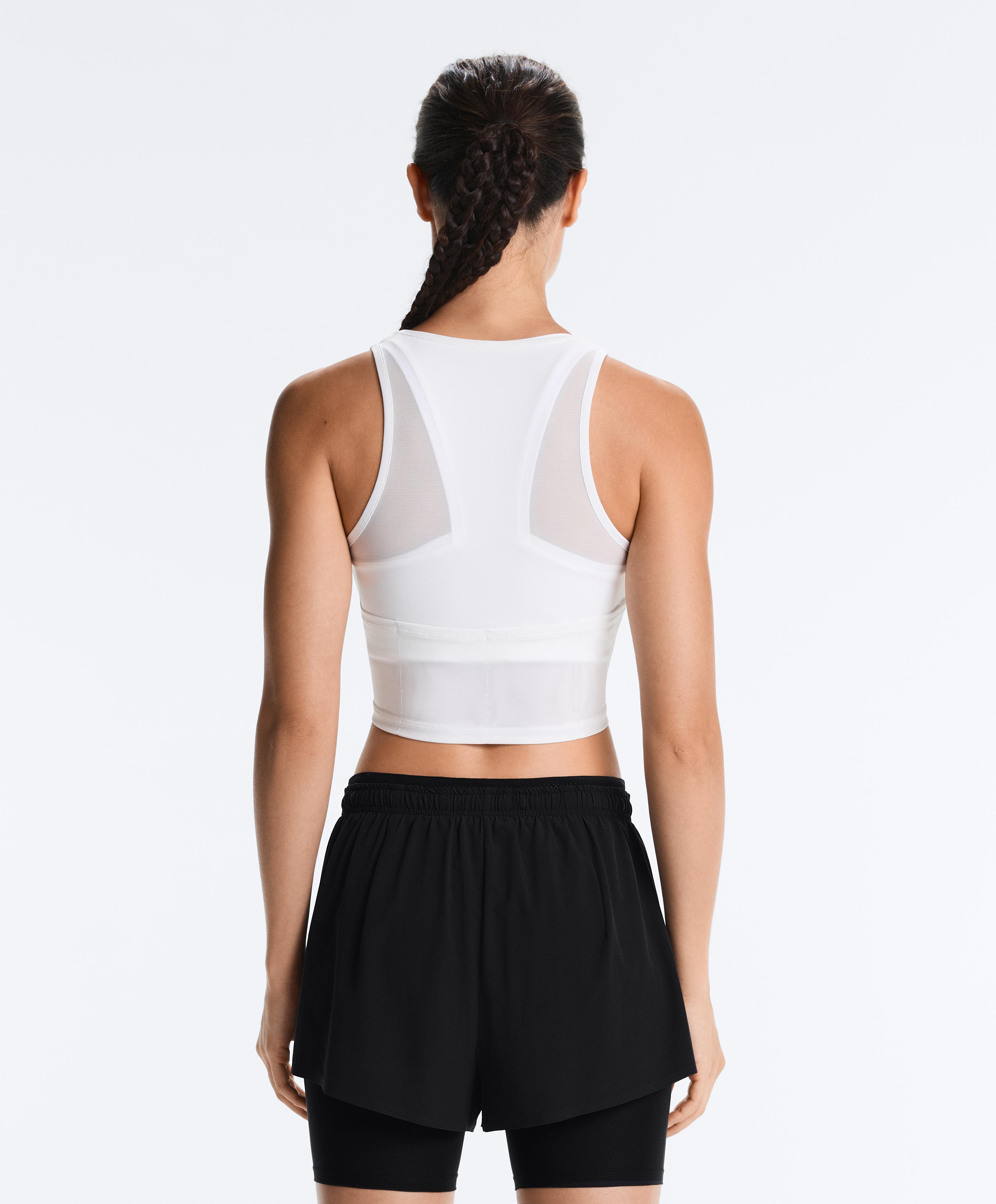 Sheer compressive tank top — WHITE