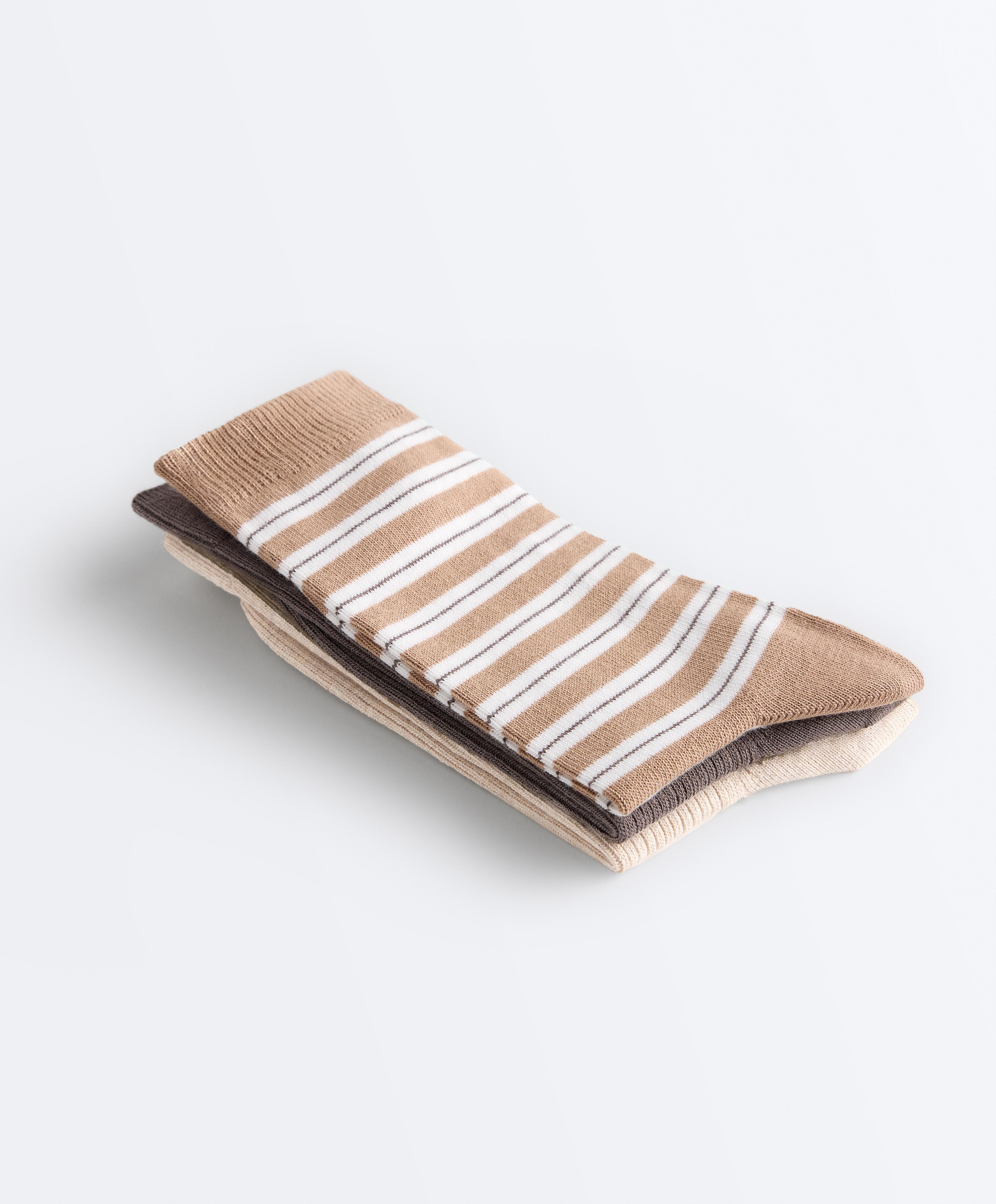 3 pairs of cotton blend classic socks — DARK MINK