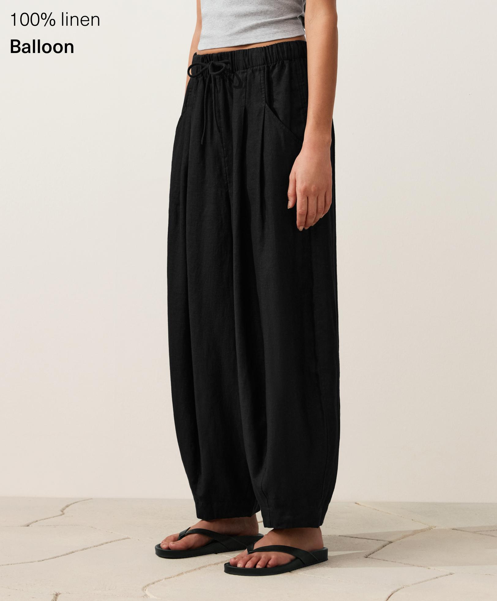 100% linen balloon trousers
