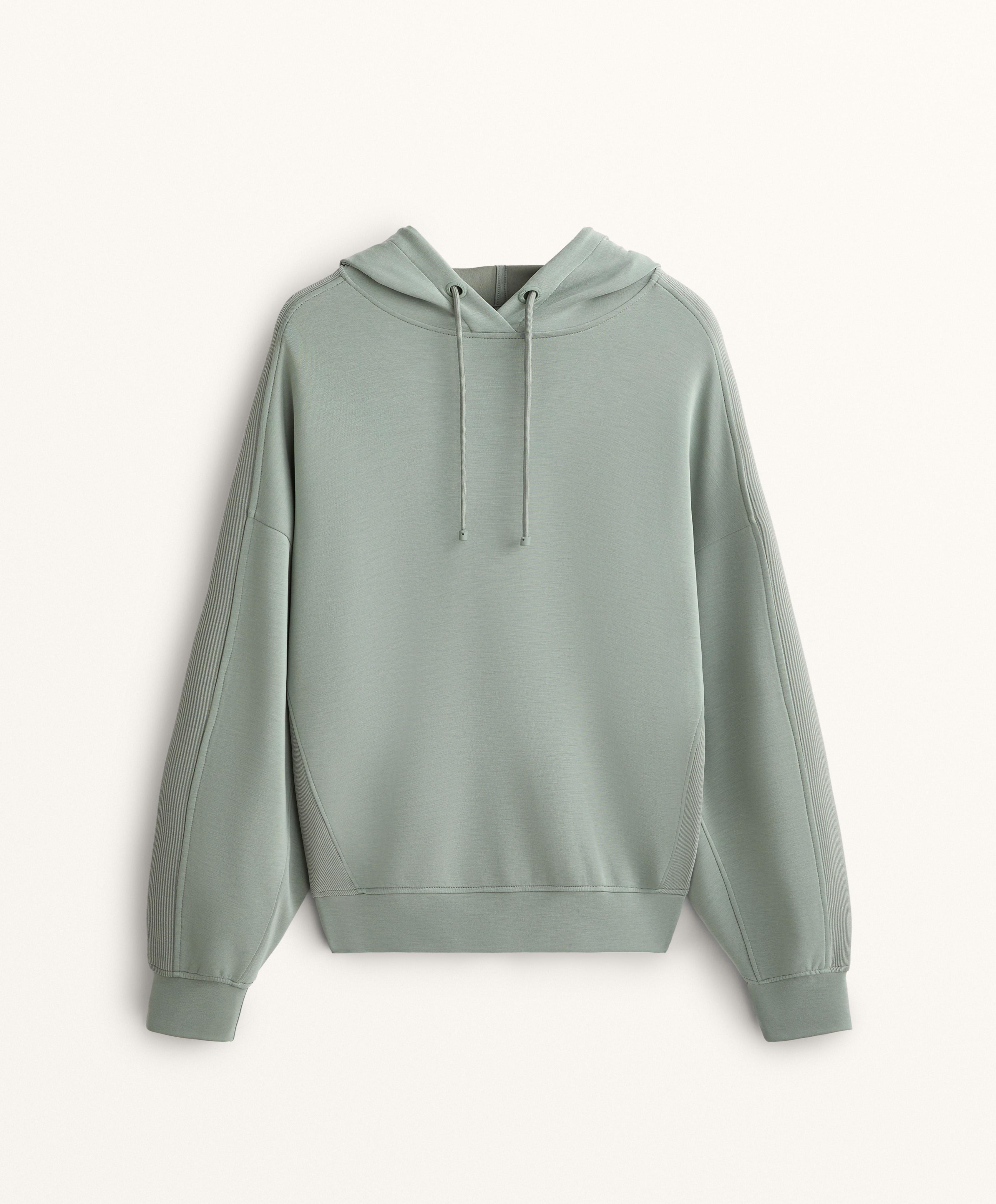 Бокси-толстовка з капюшоном, деталі в рубчик з модалом, м'яка на дотик - Розпродаж Бокси-толстовка з капюшоном, деталі в рубчик з модалом, м'яка на дотик - Розпродаж