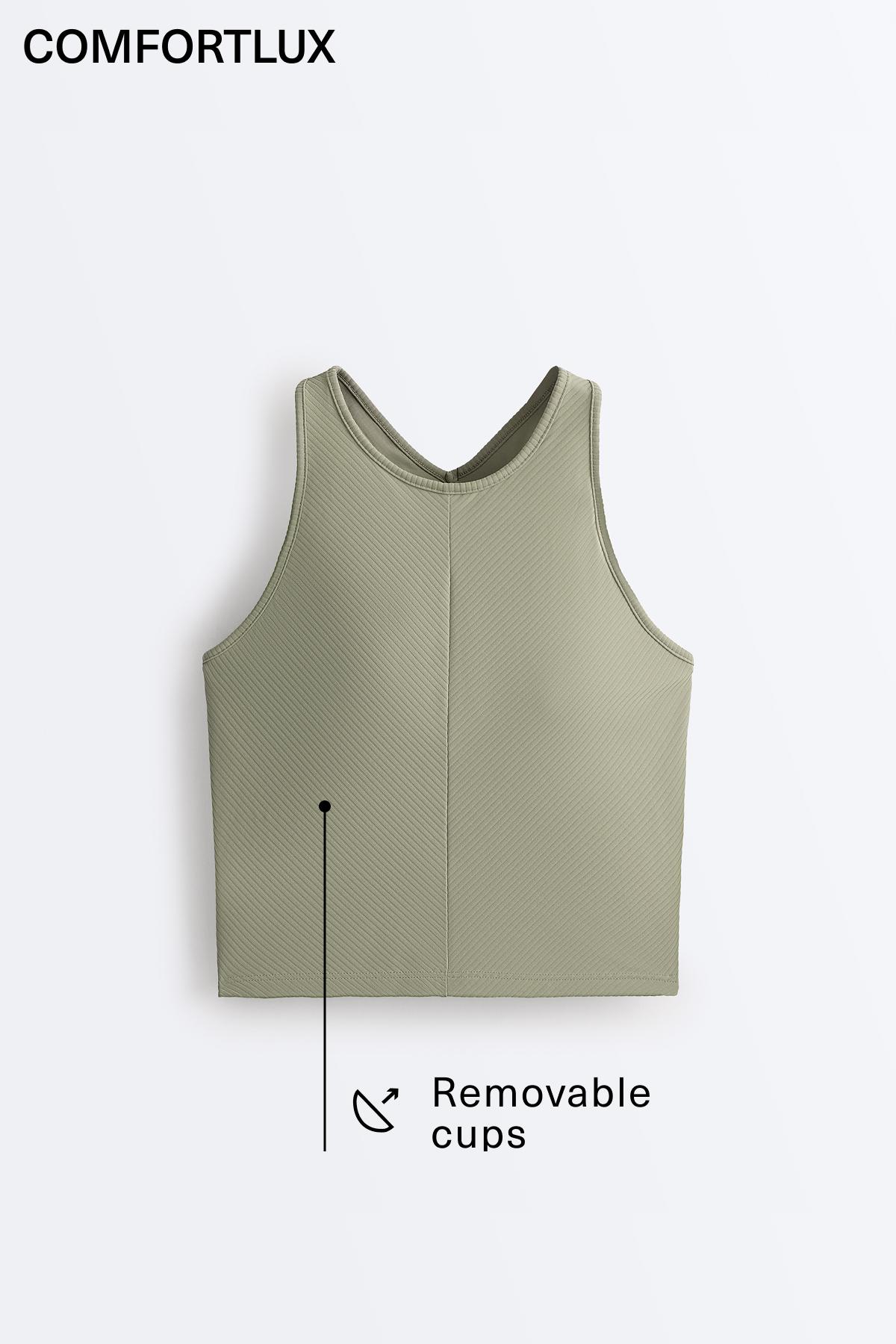 Rib Comfortlux halter tank top — PALE GREEN