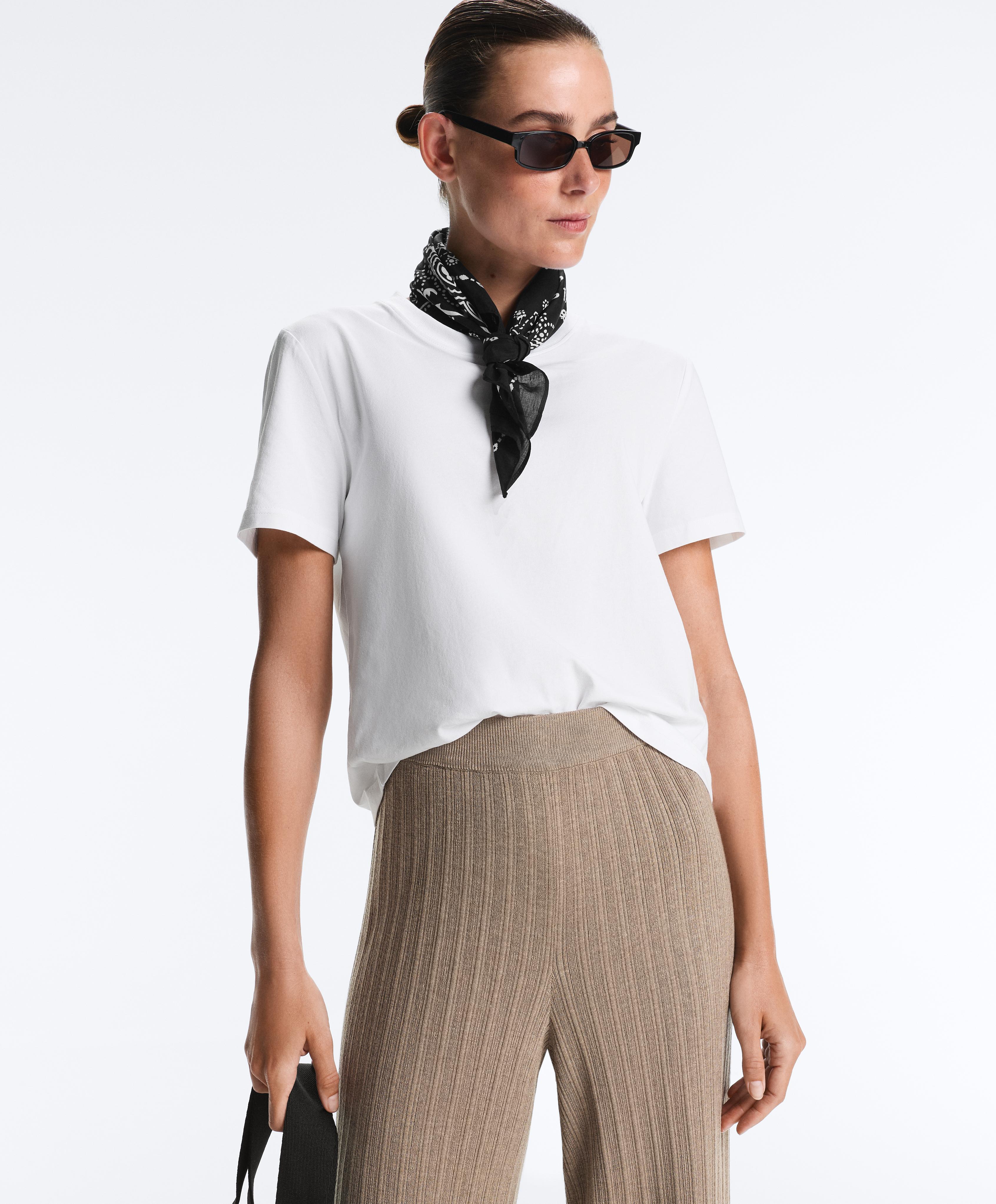 Rib-knit straight-leg trousers — DARK TAUPE