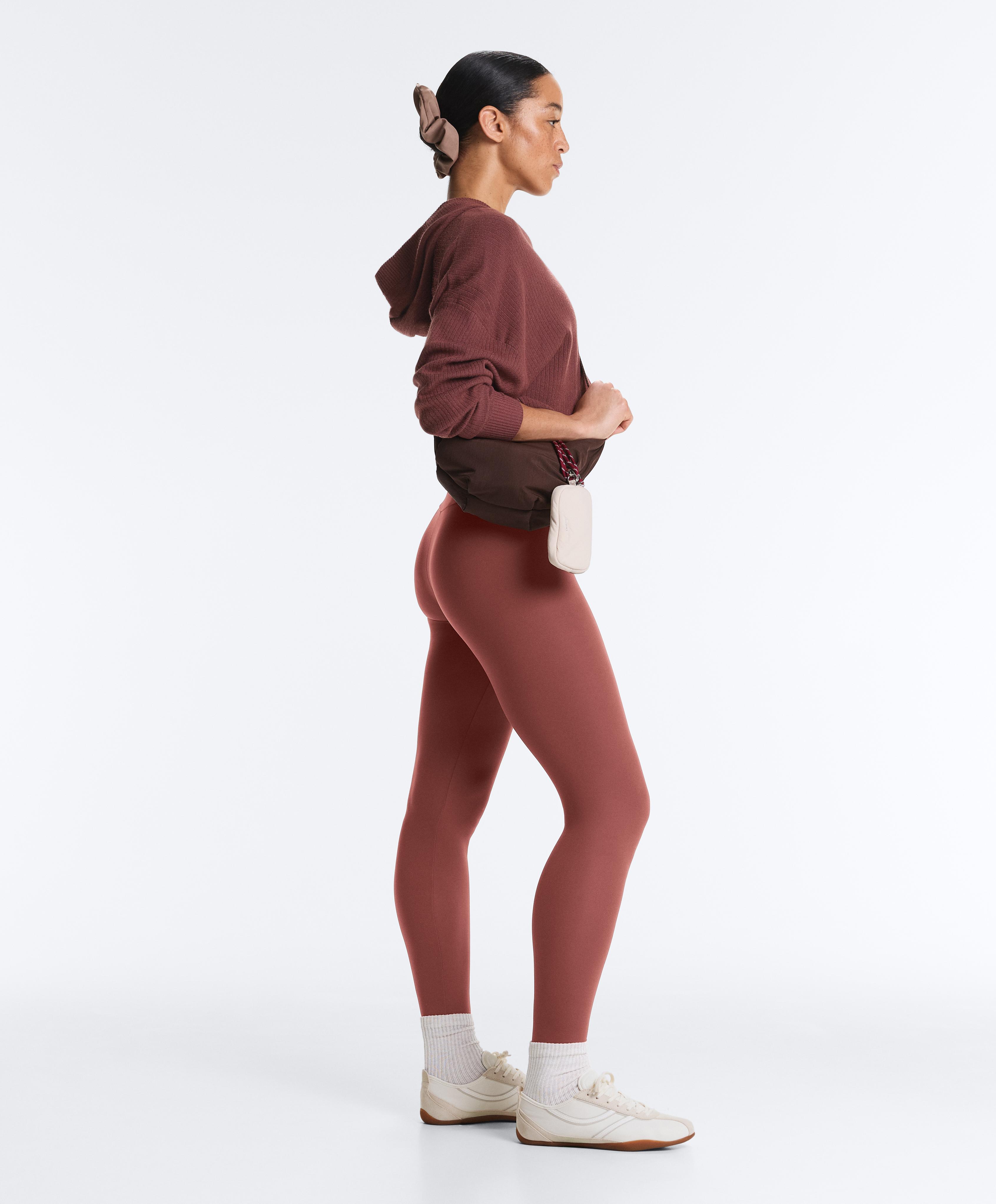 Comfortlux high-waisted ankle-length leggings — MAHOGANY
