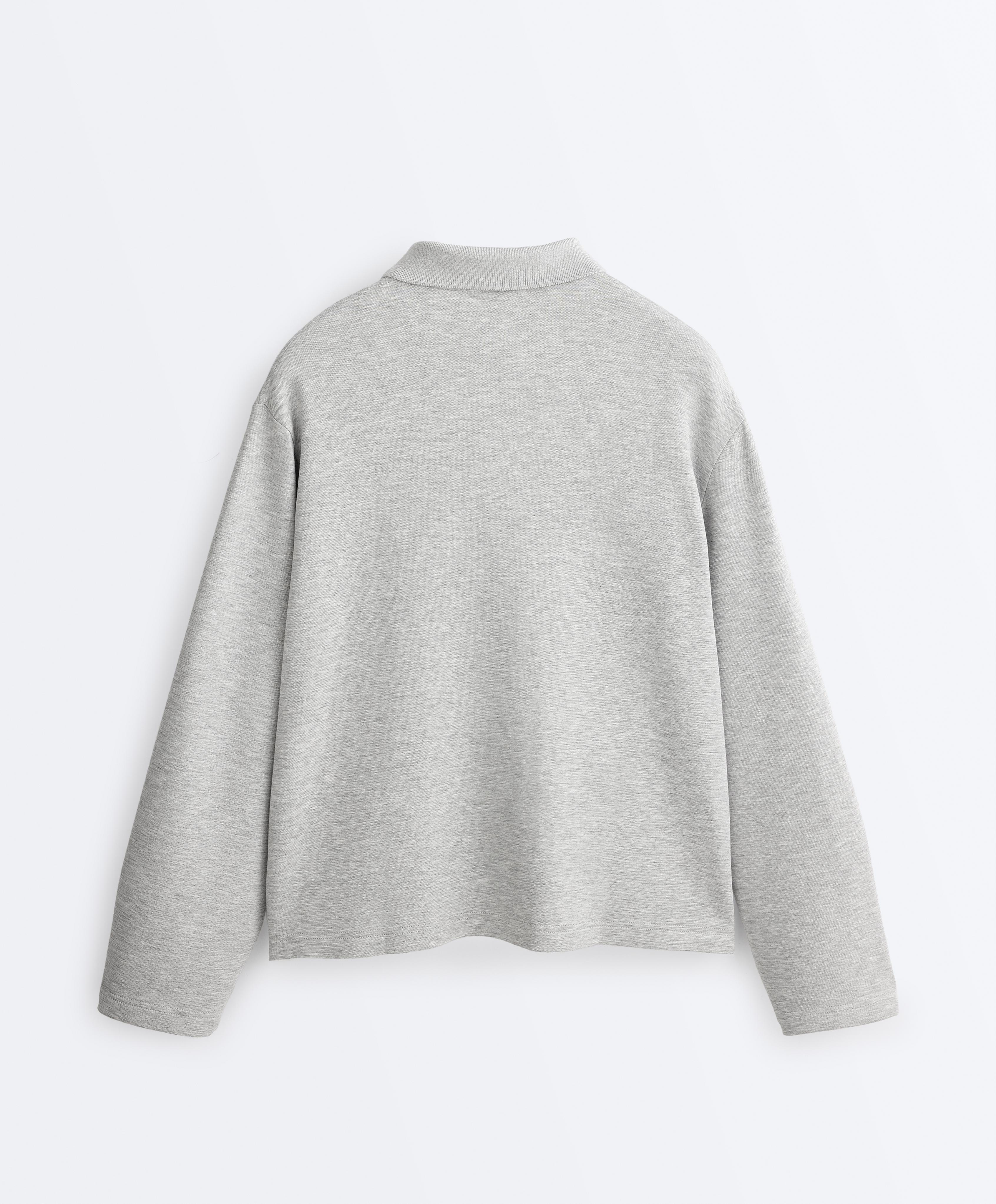 Mélange piqué polo shirt — GREY MELANGE